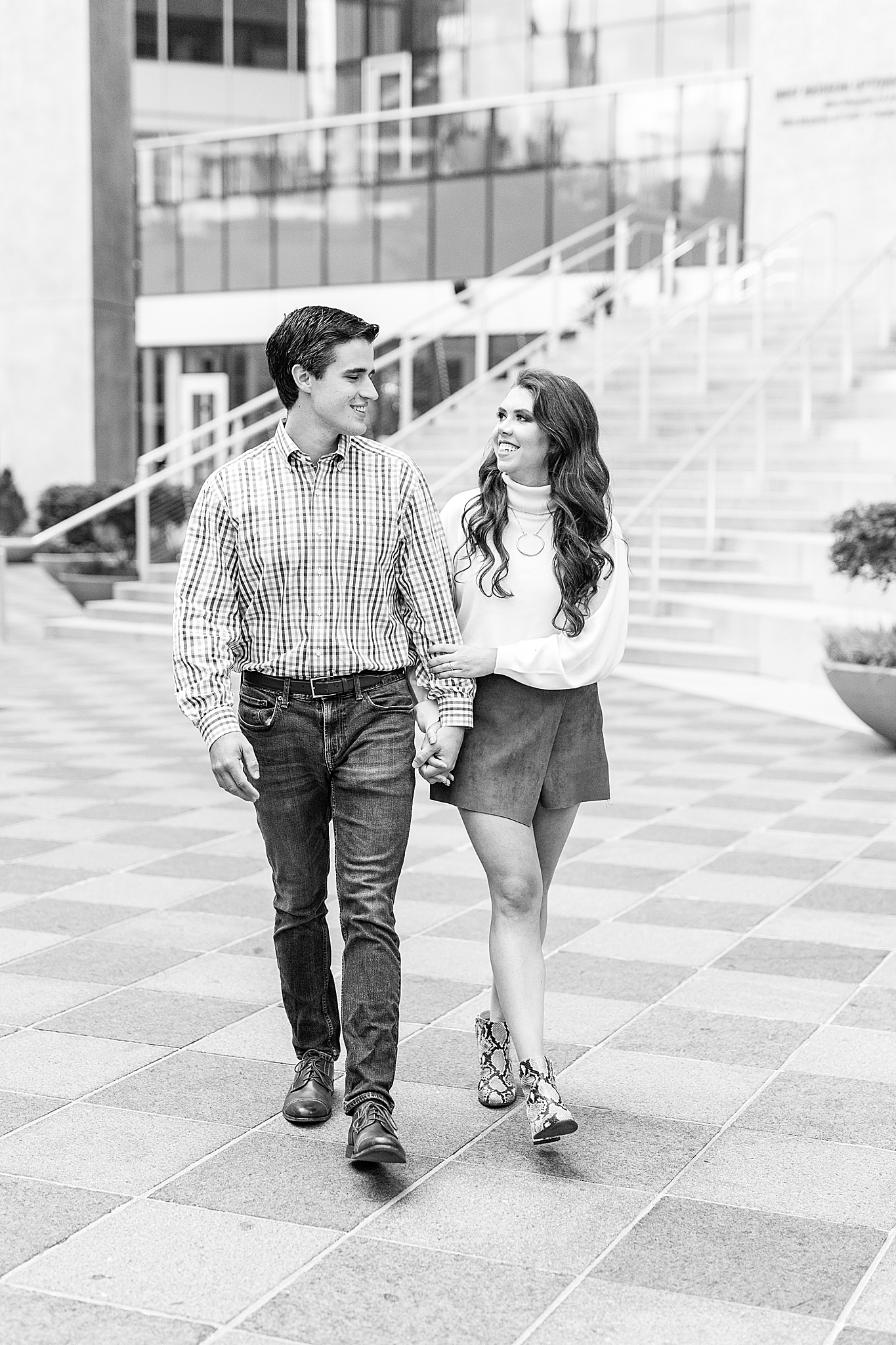 engagement photos at Mint Museum in Charlotte NC