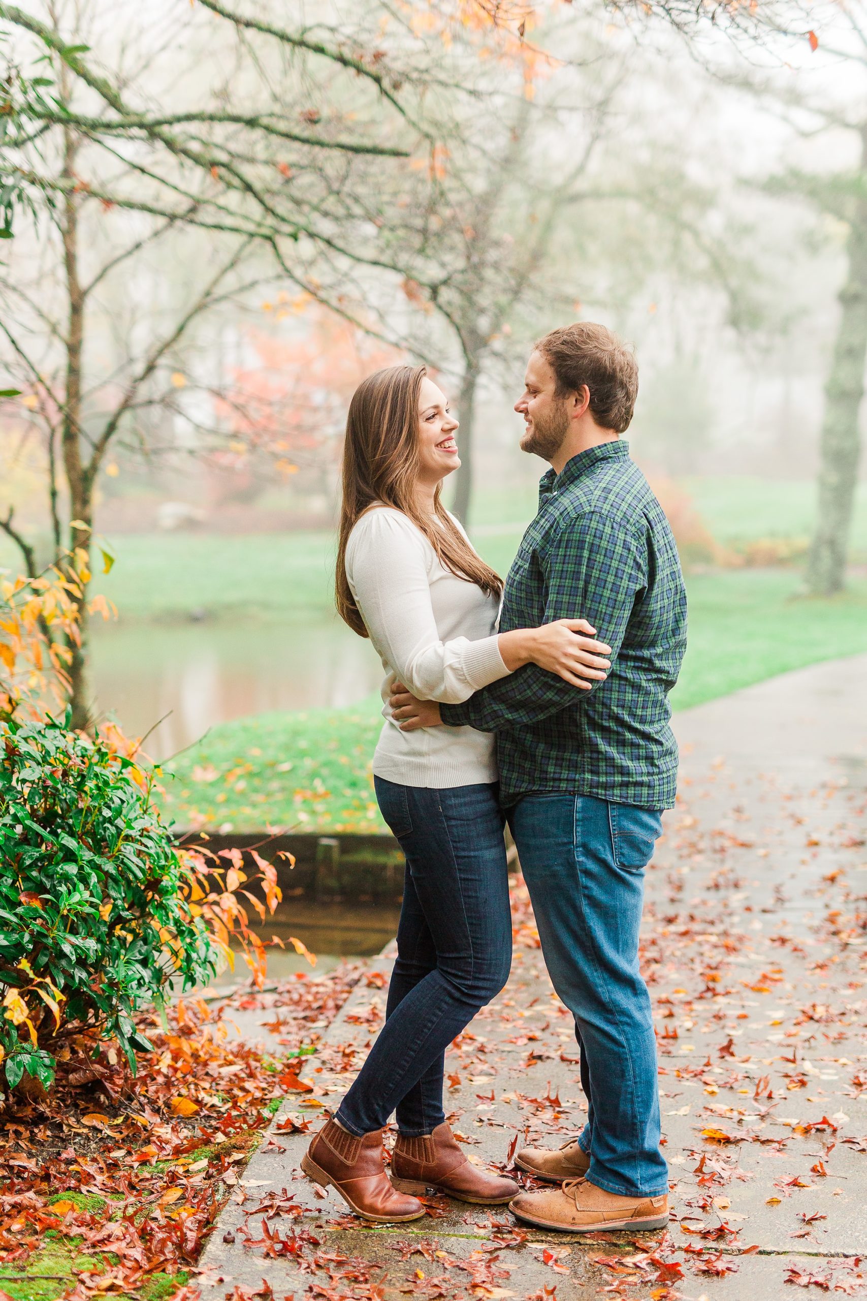 romantic fall Blowing Rock engagement photos