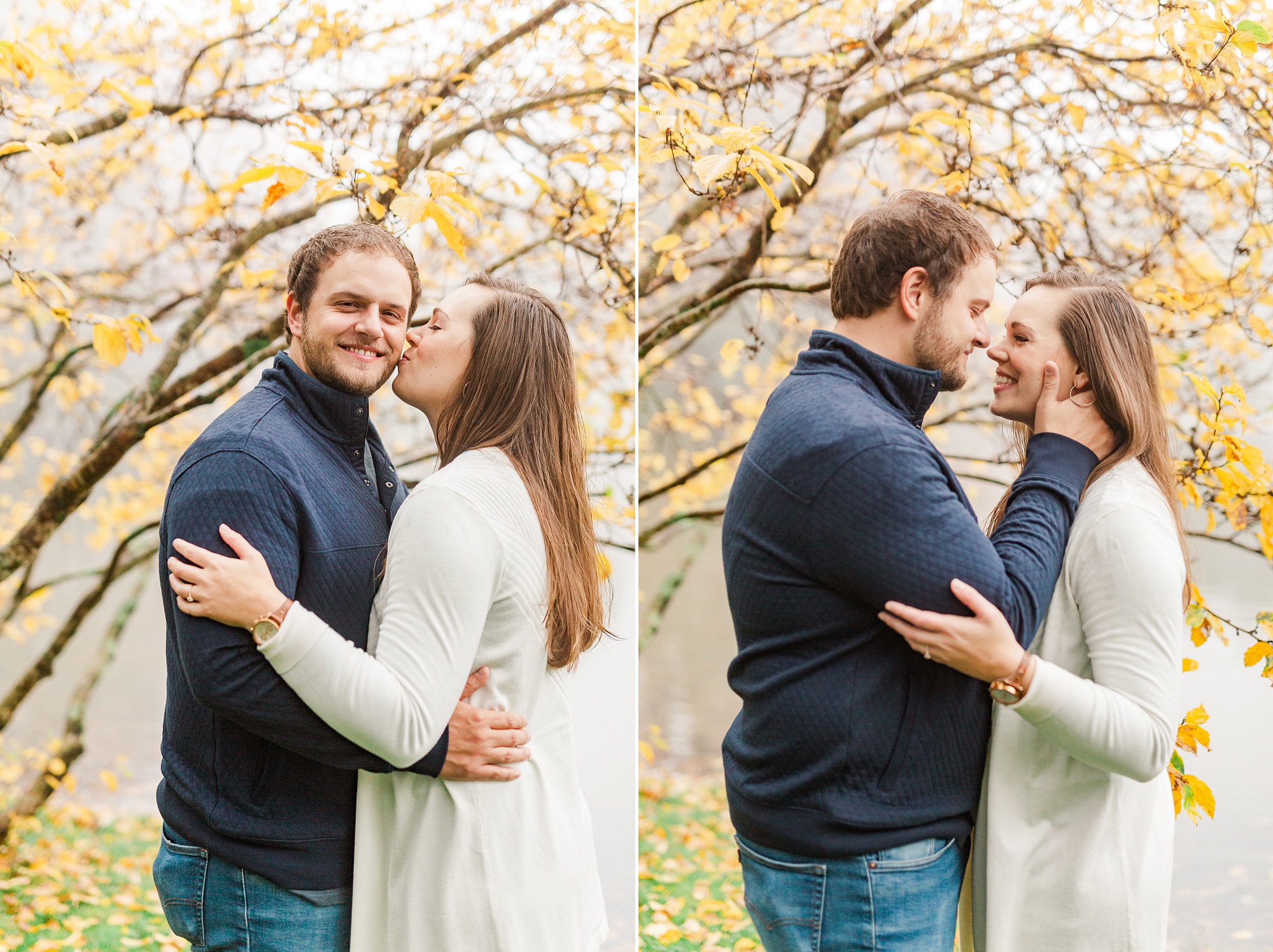 romantic fall engagement portraits in North Carolina