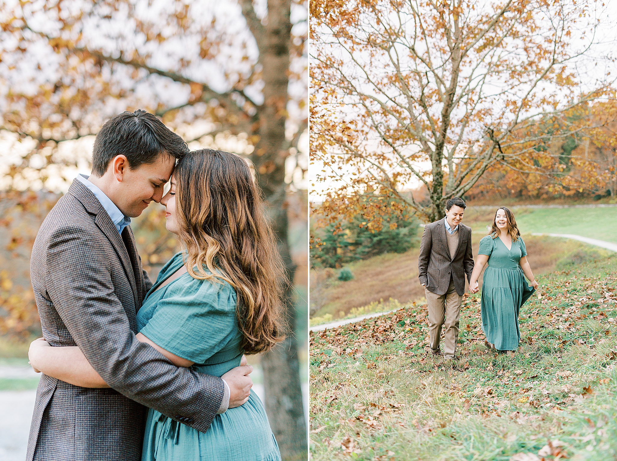 romantic fall engagement photos in North Carolina