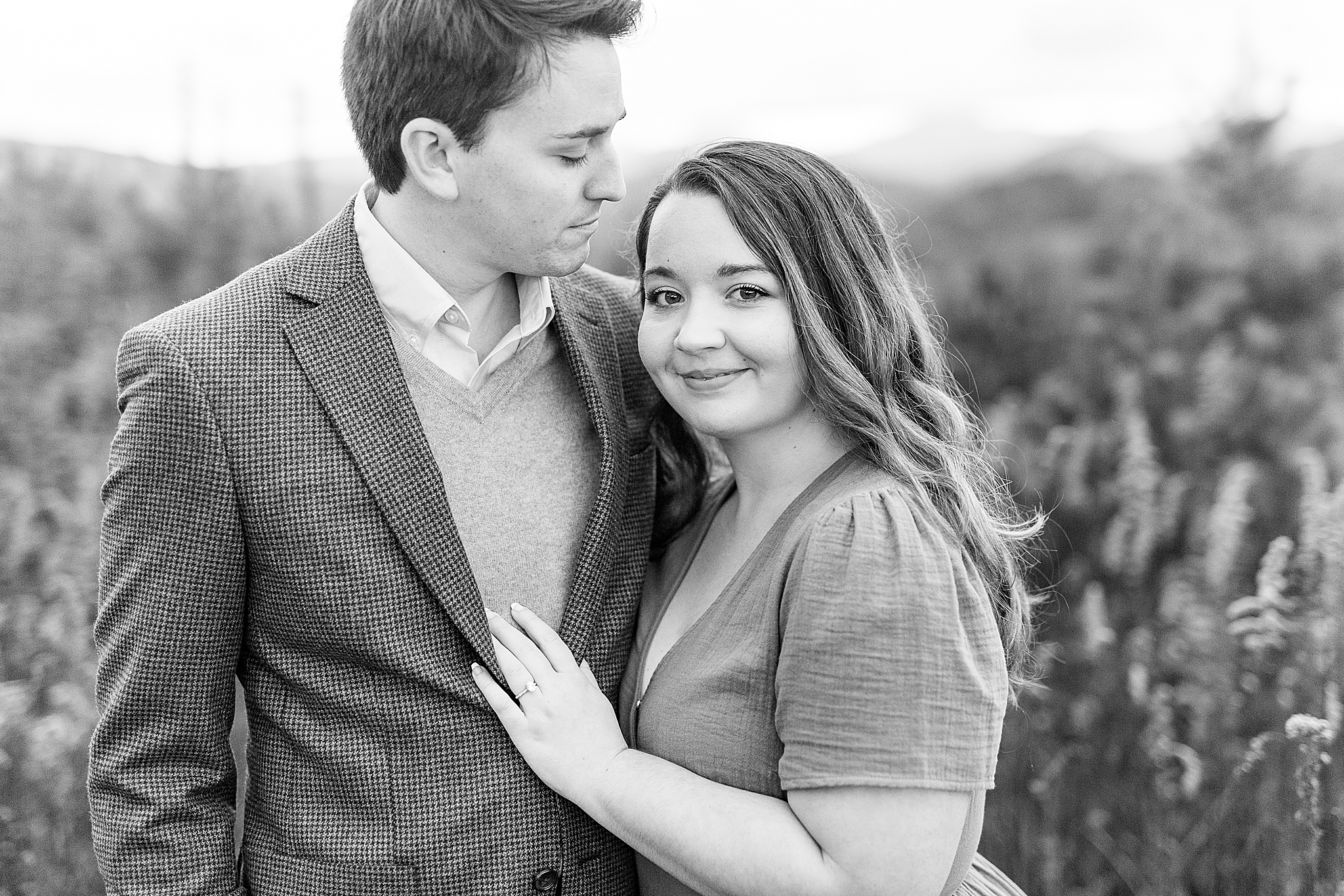 Blue Ridge Parkway engagement portraits at Thunder Hill Overlook