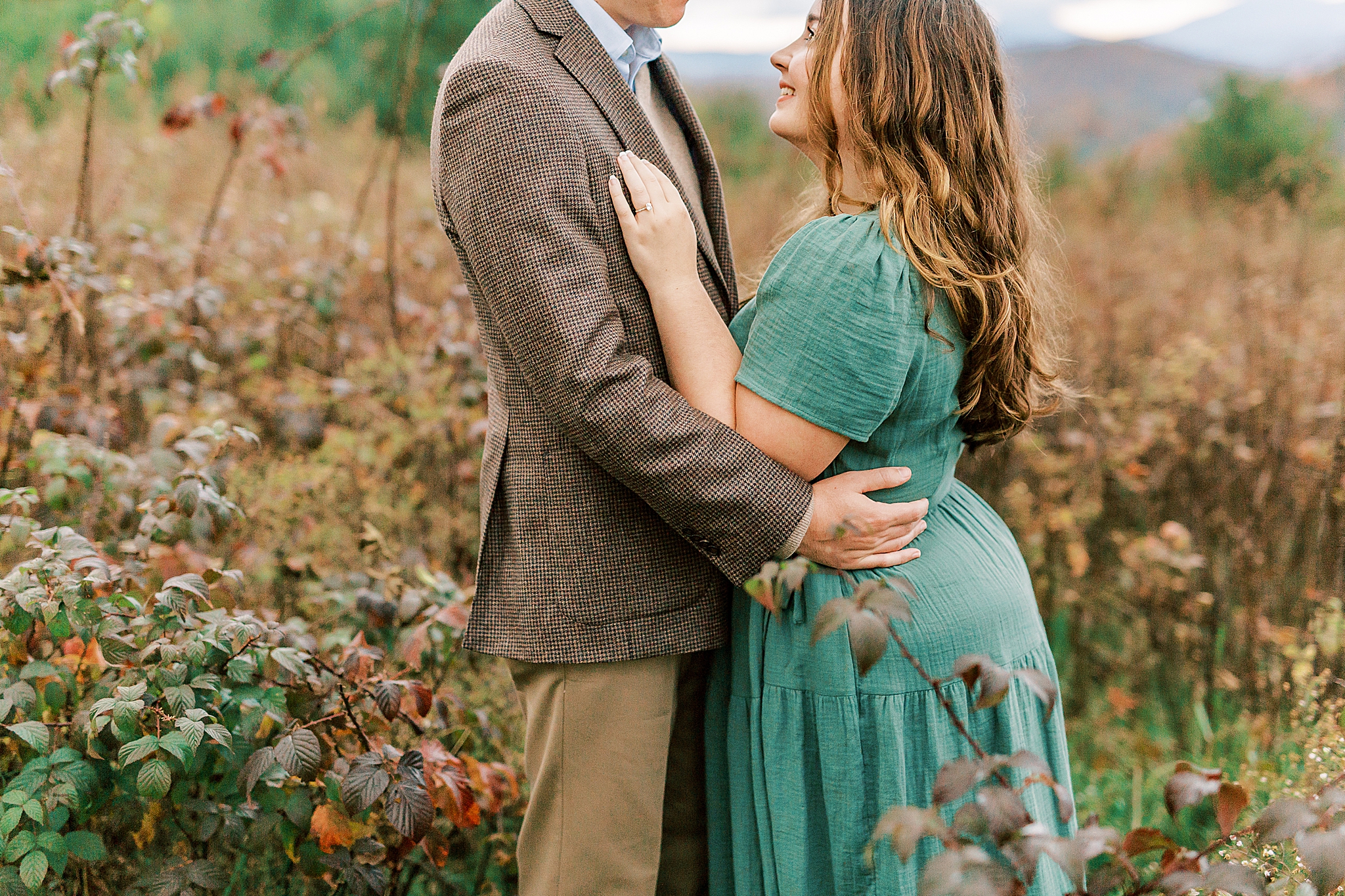 engagement photos on mountaintop in Boone NC