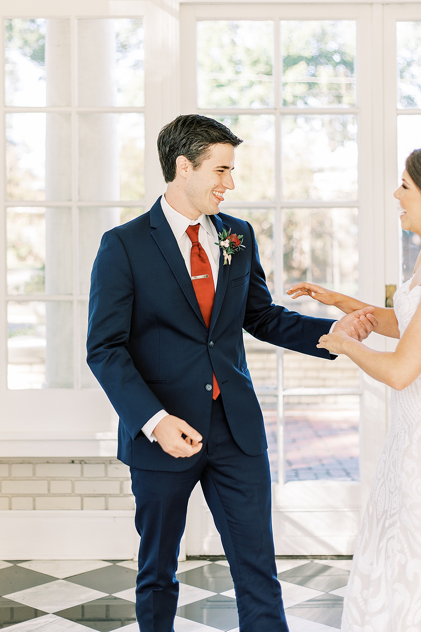 groom sees bride for the first time