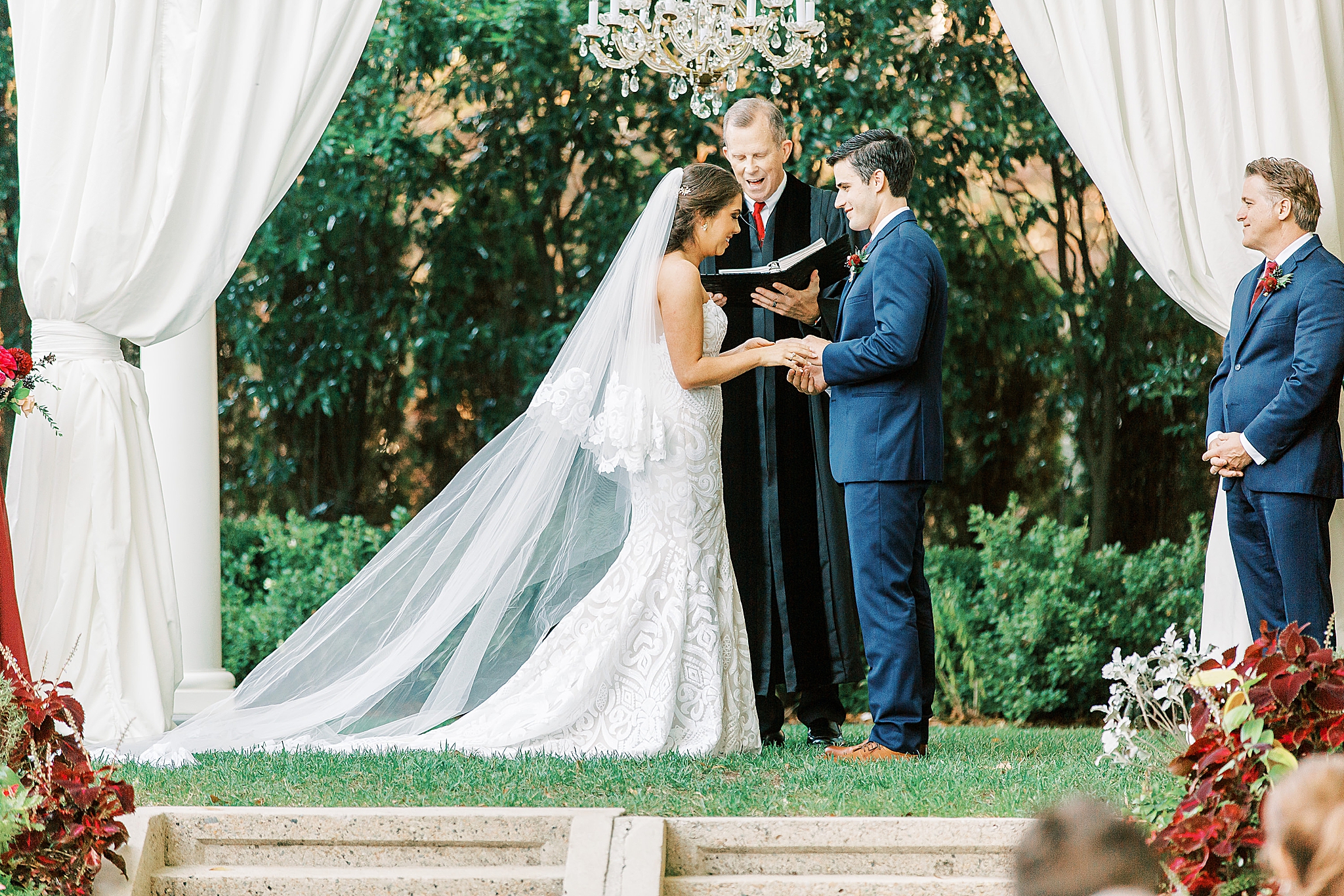 romantic outdoor fall wedding at Separk Mansion