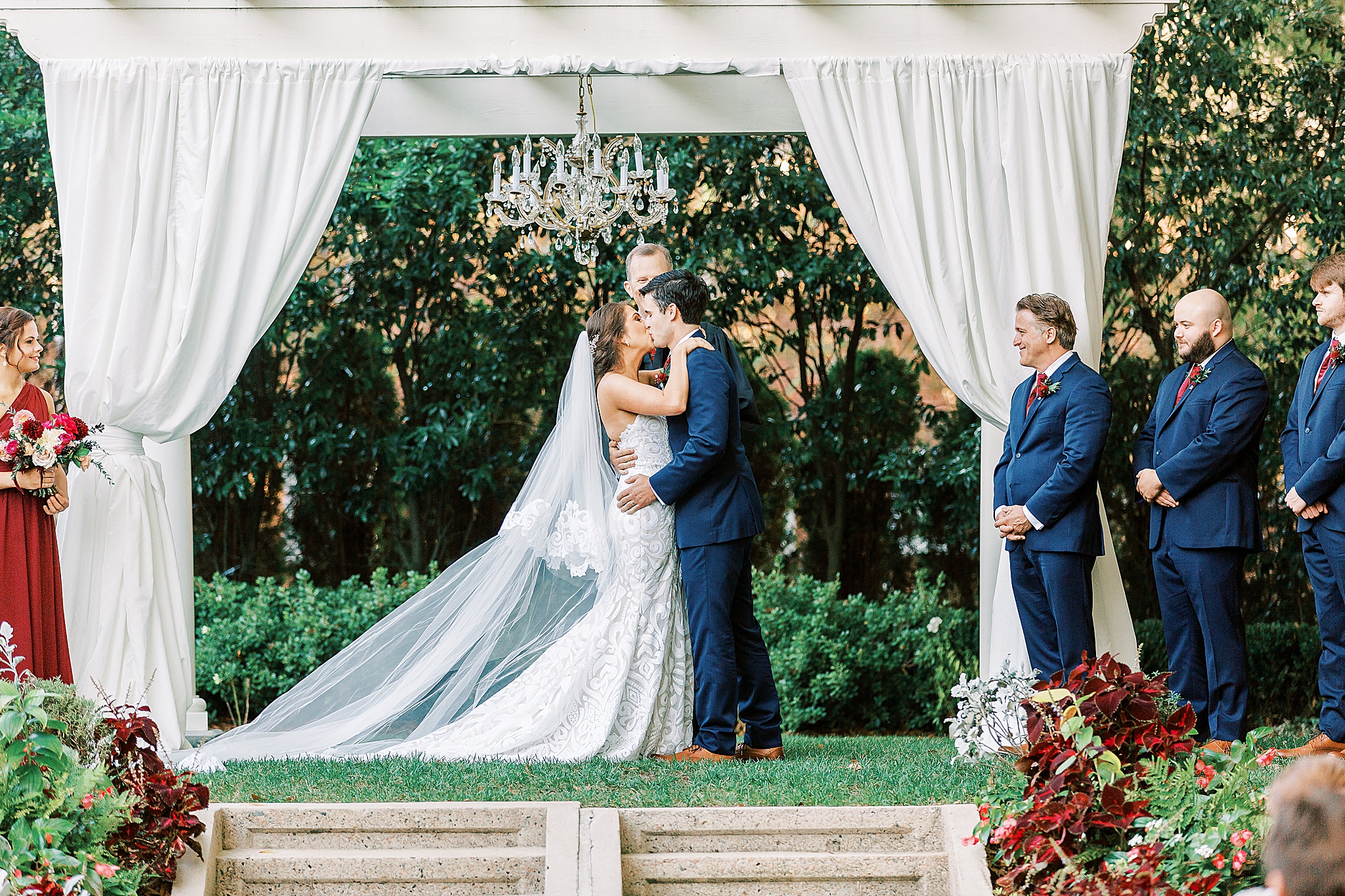 romantic outdoor fall wedding at Separk Mansion