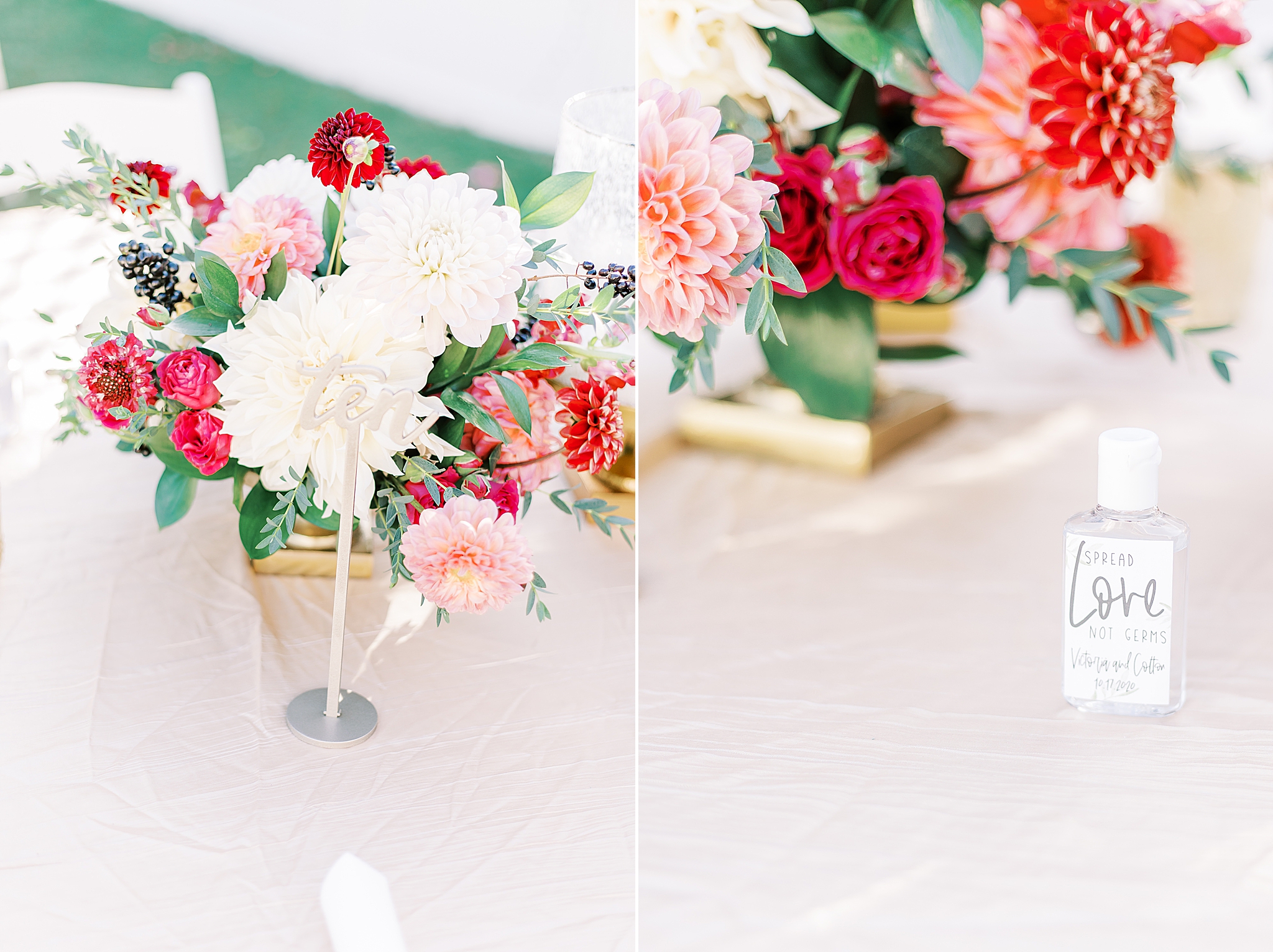 Dinner Party Wedding reception details