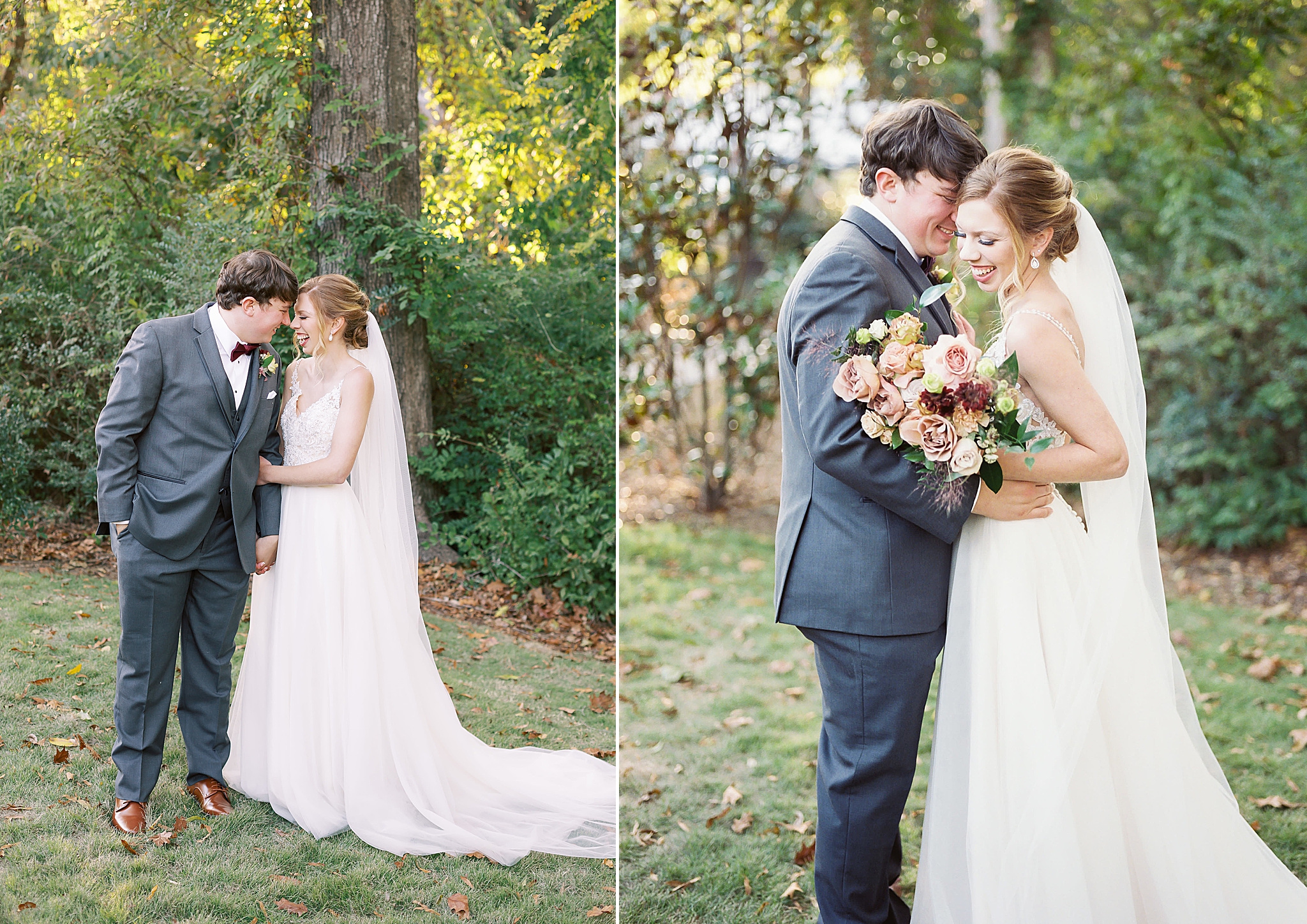 portraits of bride and groom at Ritchie Hill in Concord NC