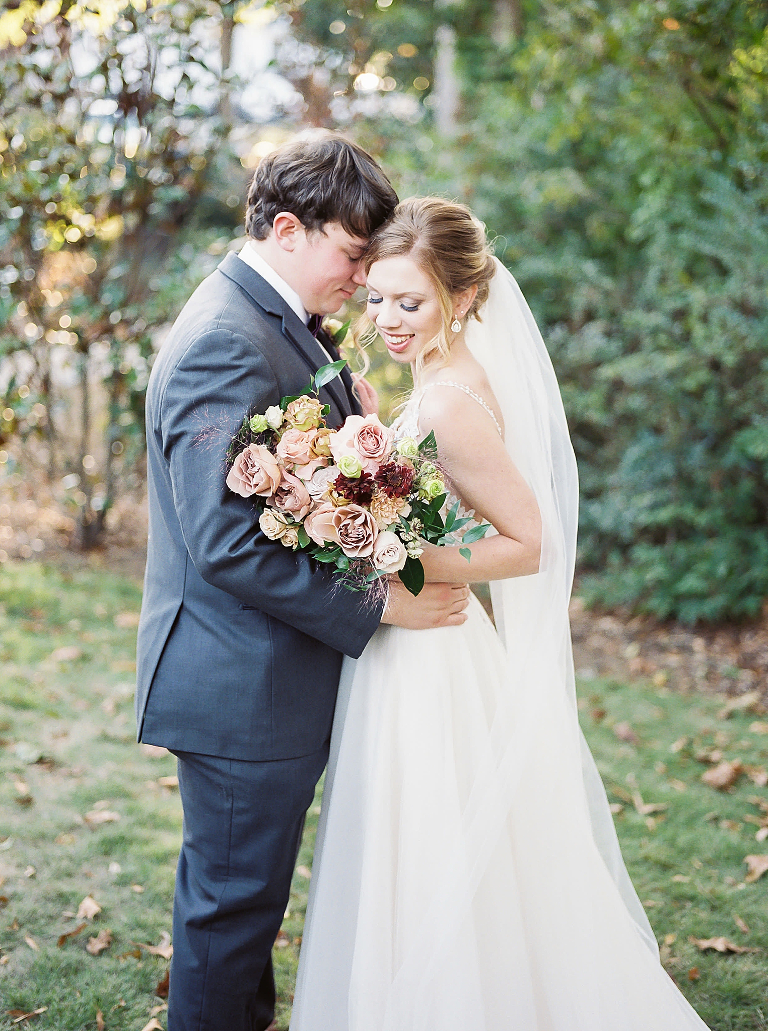 portraits of bride and groom at Ritchie Hill in Concord NC