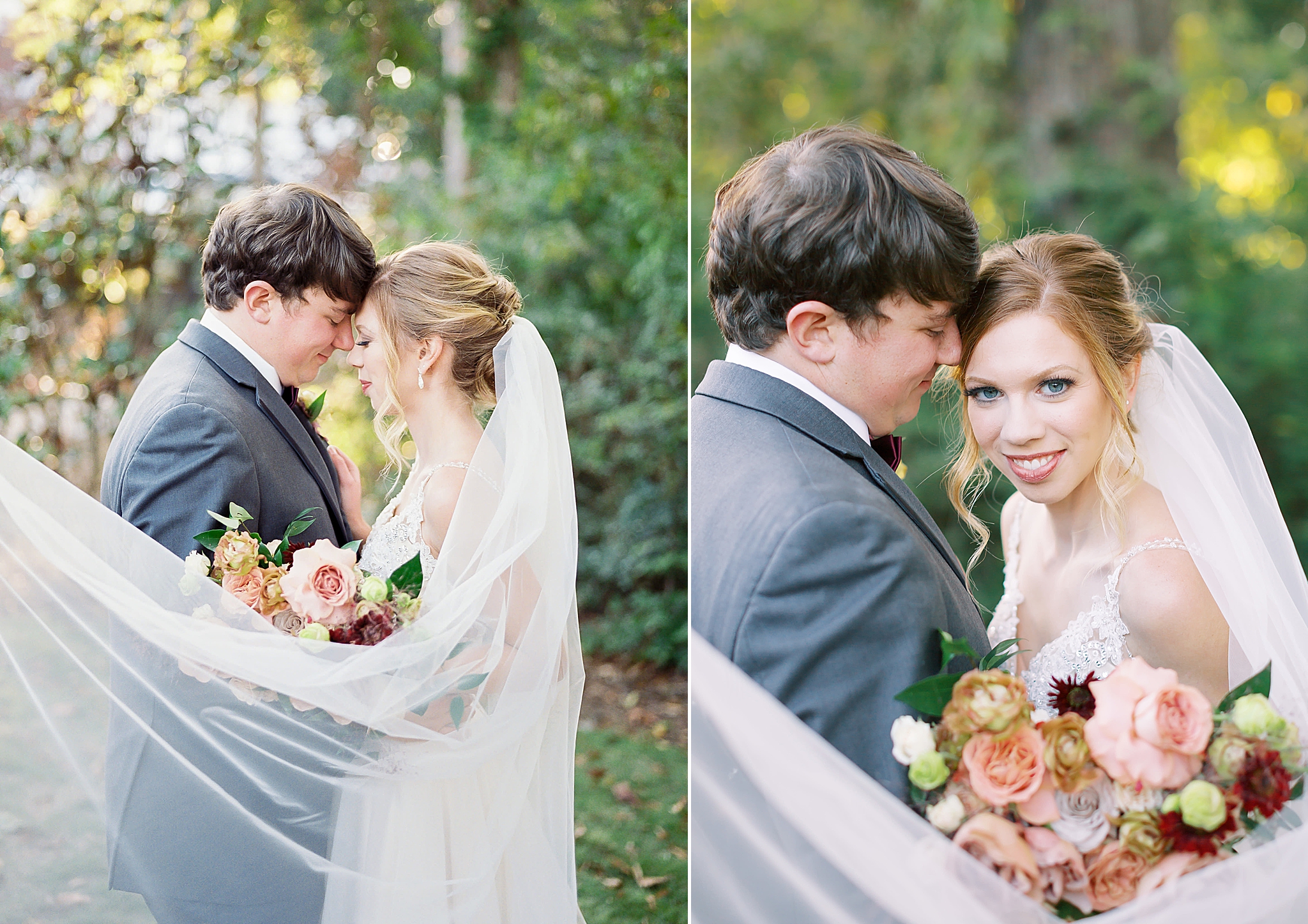 portraits of bride and groom at Ritchie Hill in Concord NC