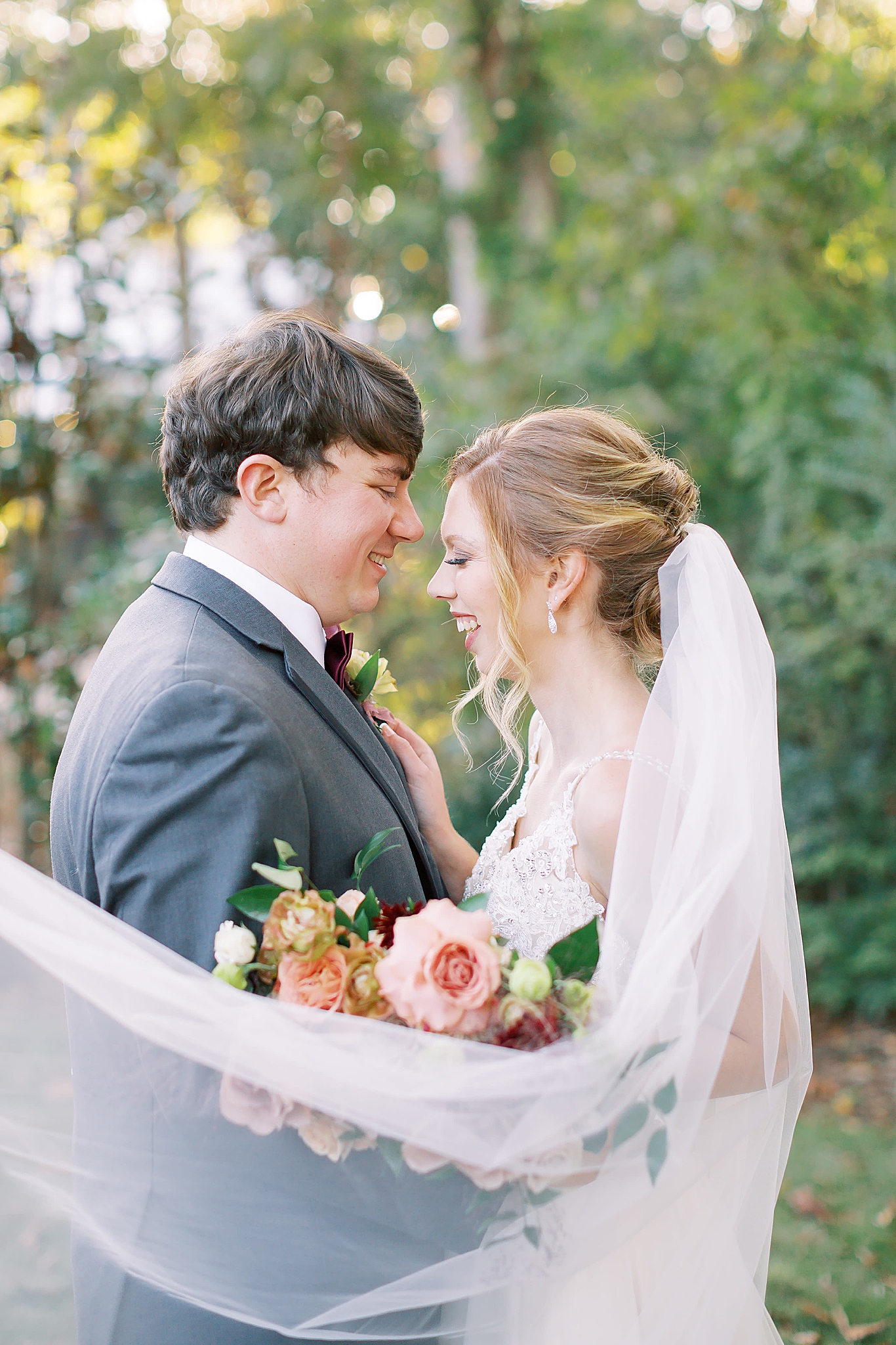 portraits of bride and groom at Ritchie Hill in Concord NC