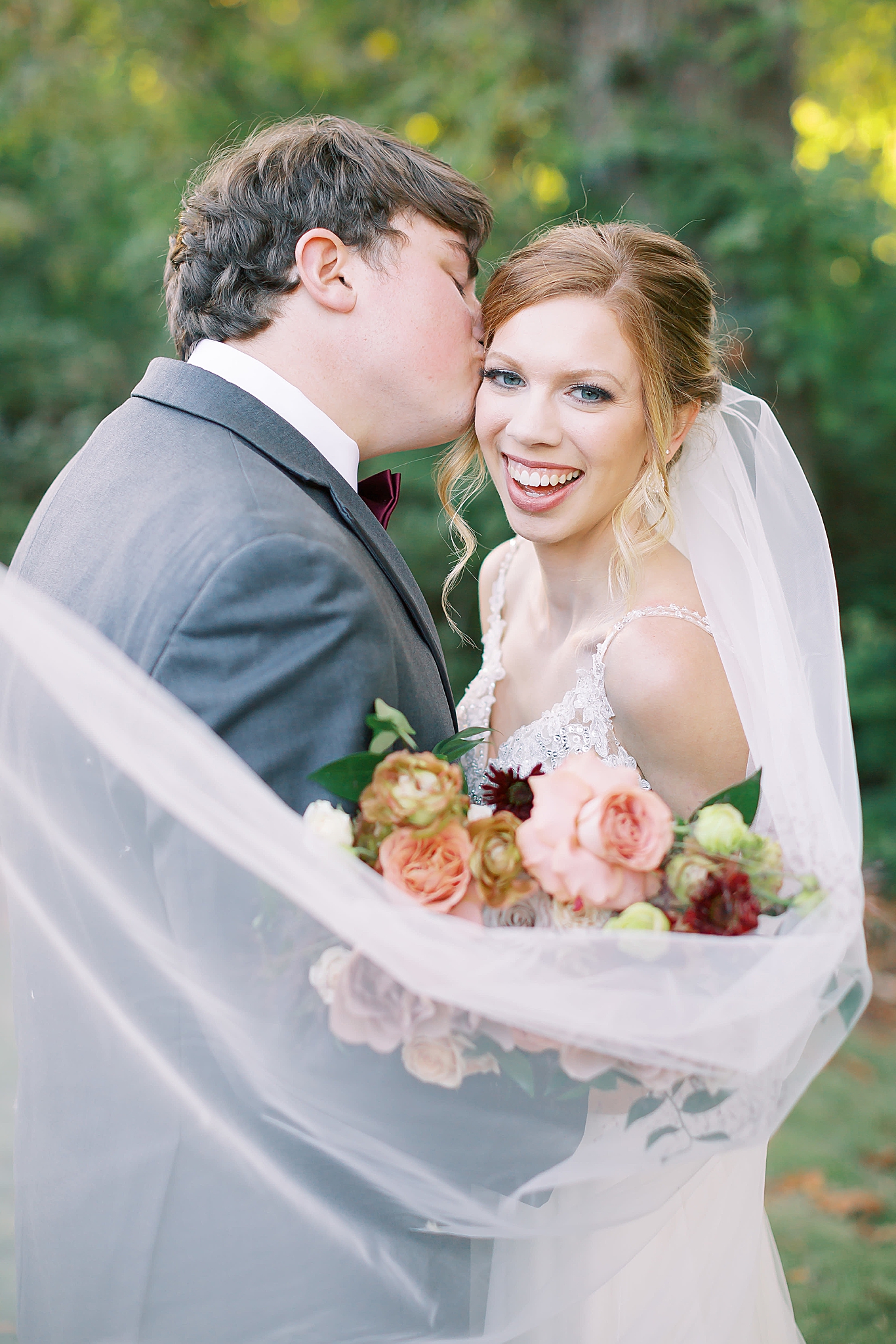 portraits of bride and groom at Ritchie Hill in Concord NC