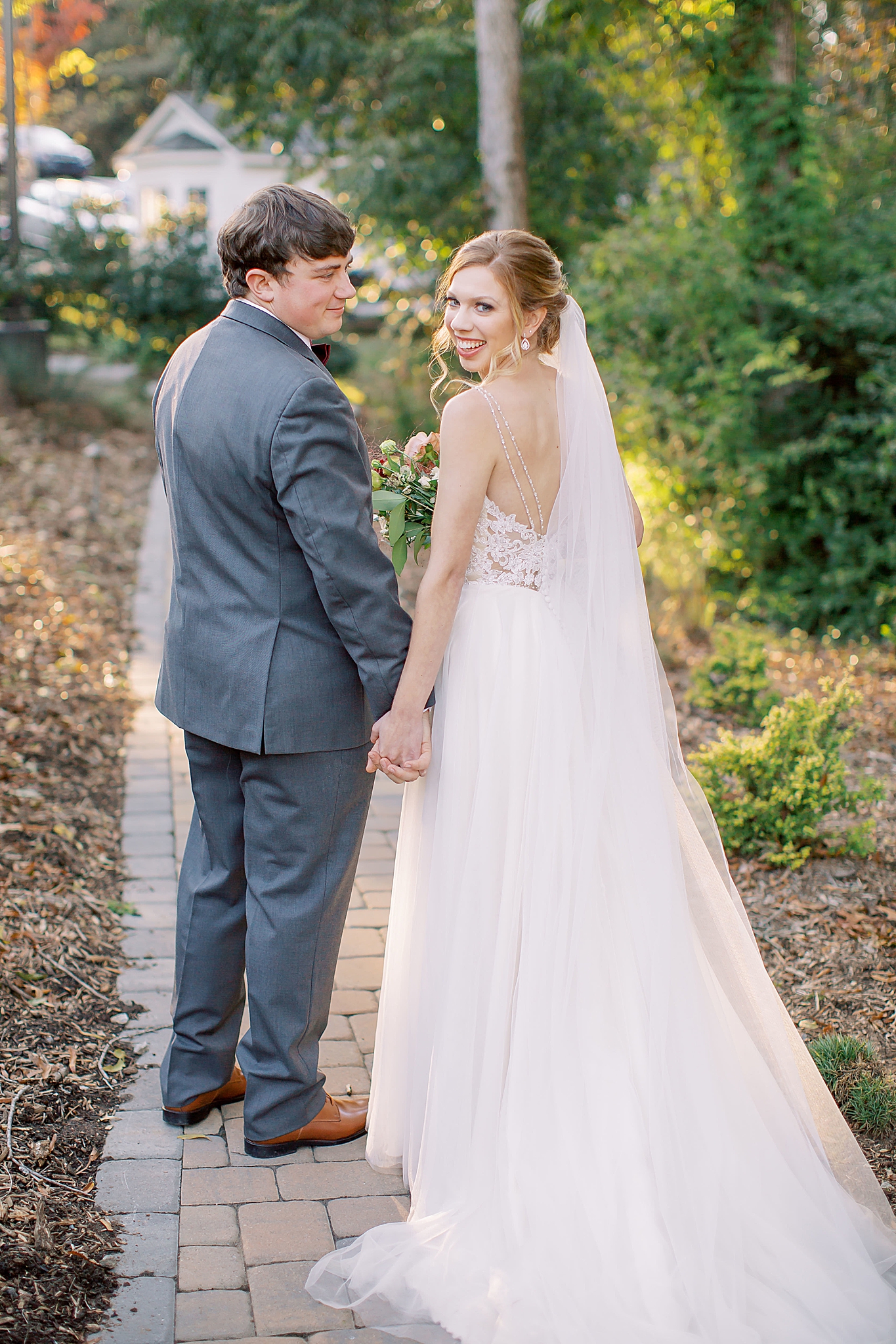 portraits of bride and groom at Ritchie Hill in Concord NC