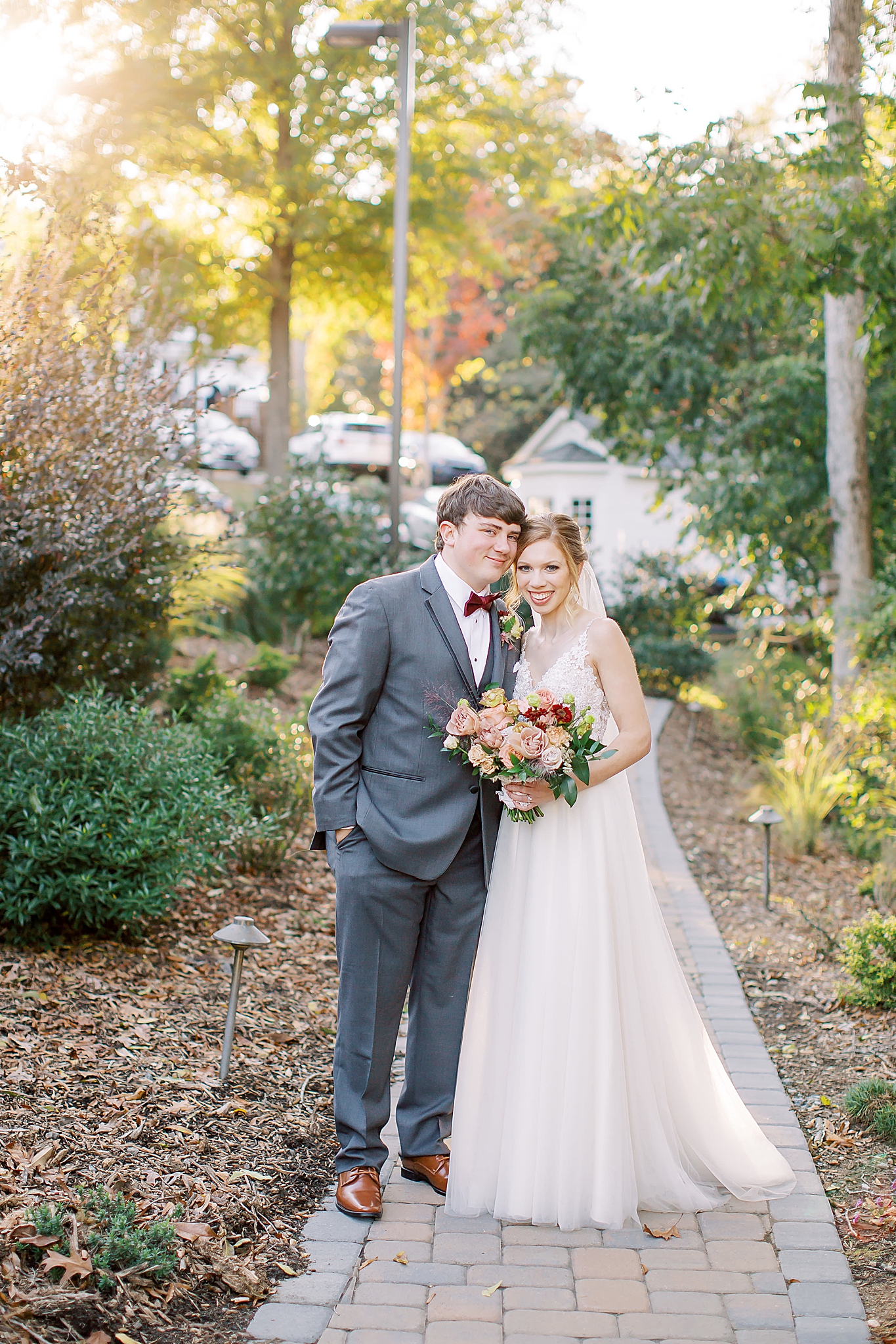 portraits of bride and groom at Ritchie Hill in Concord NC