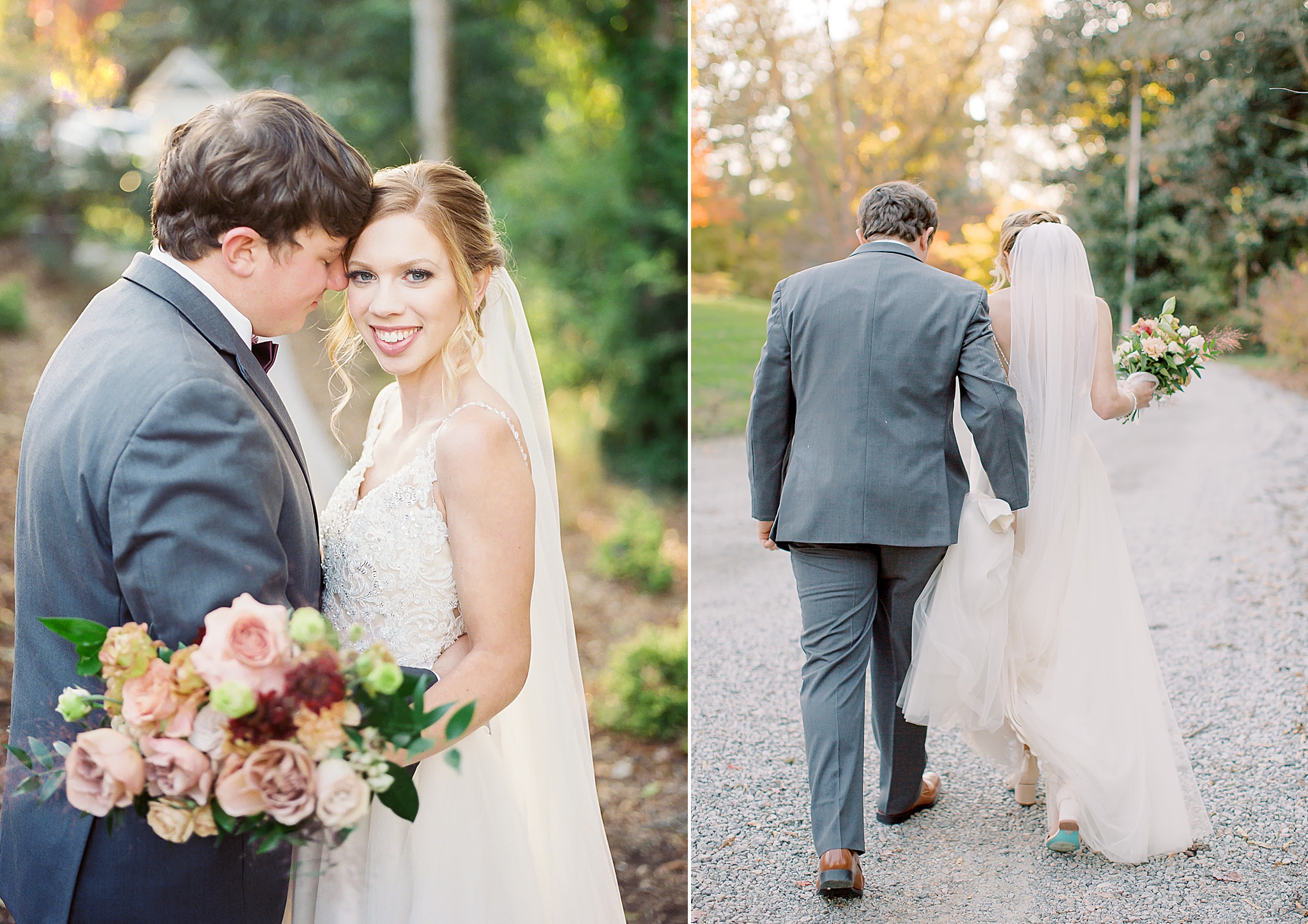 portraits of bride and groom at Ritchie Hill in Concord NC