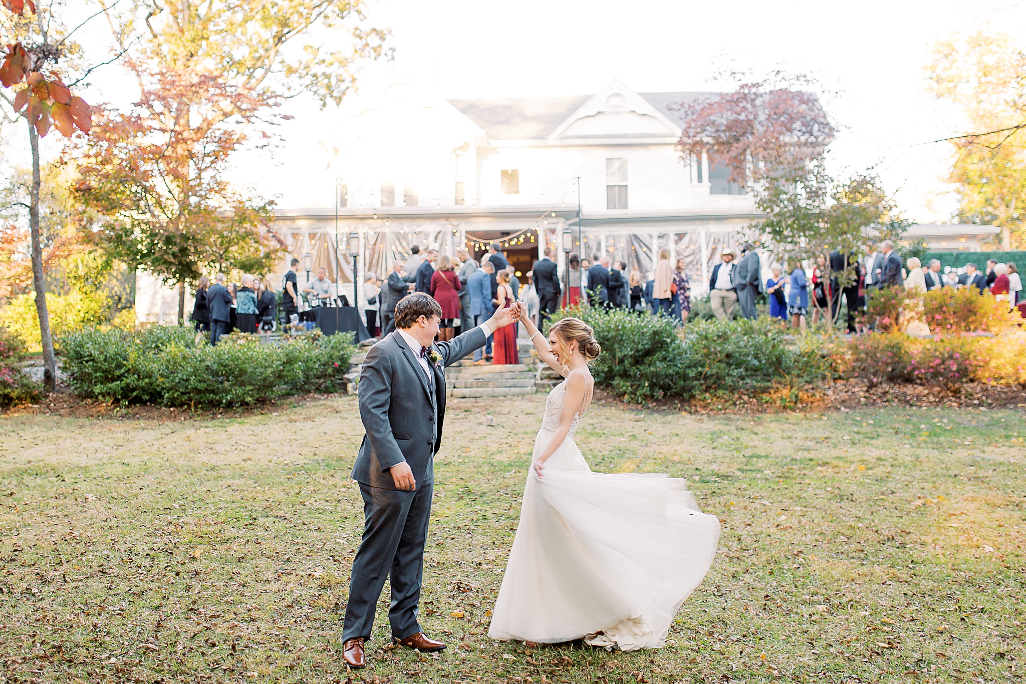 portraits of bride and groom at Ritchie Hill in Concord NC