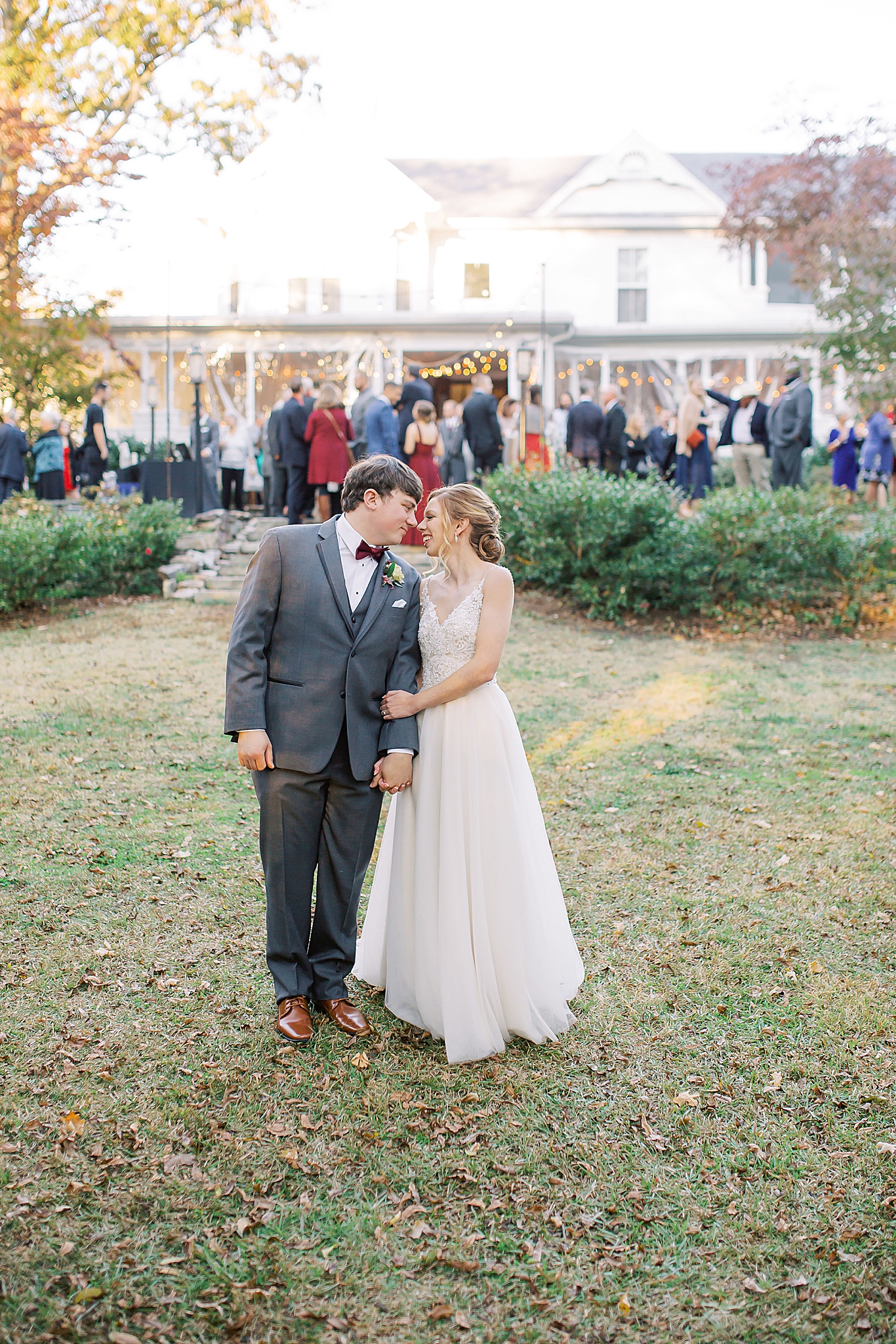 portraits of bride and groom at Ritchie Hill in Concord NC