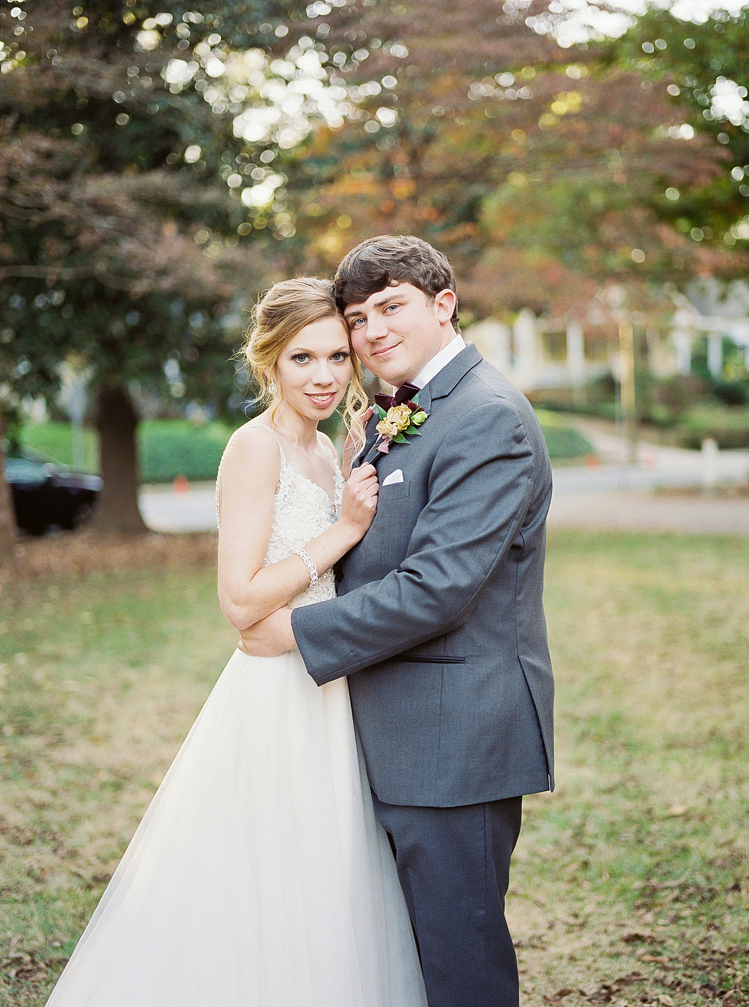 portraits of bride and groom at Ritchie Hill in Concord NC