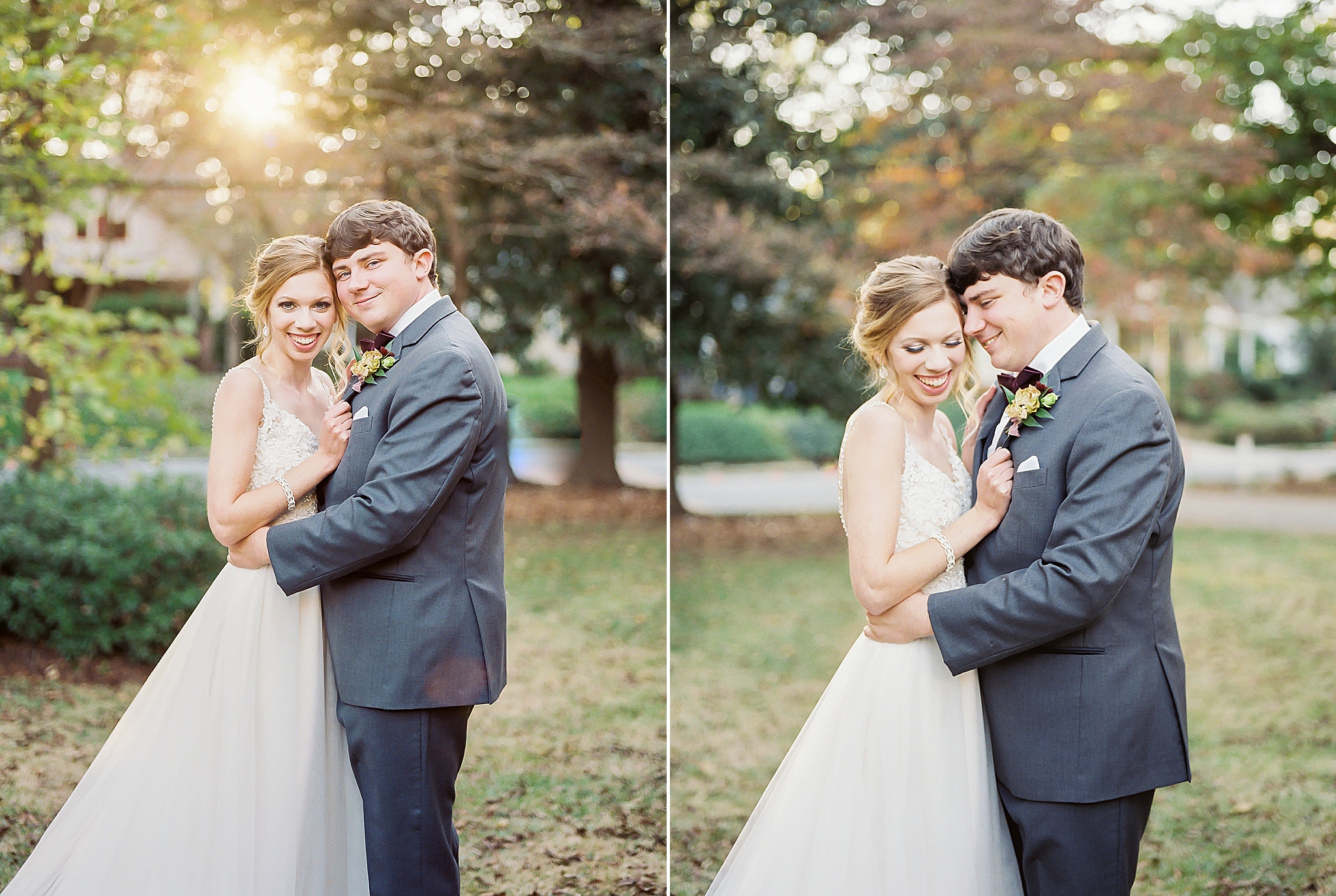 portraits of bride and groom at Ritchie Hill in Concord NC