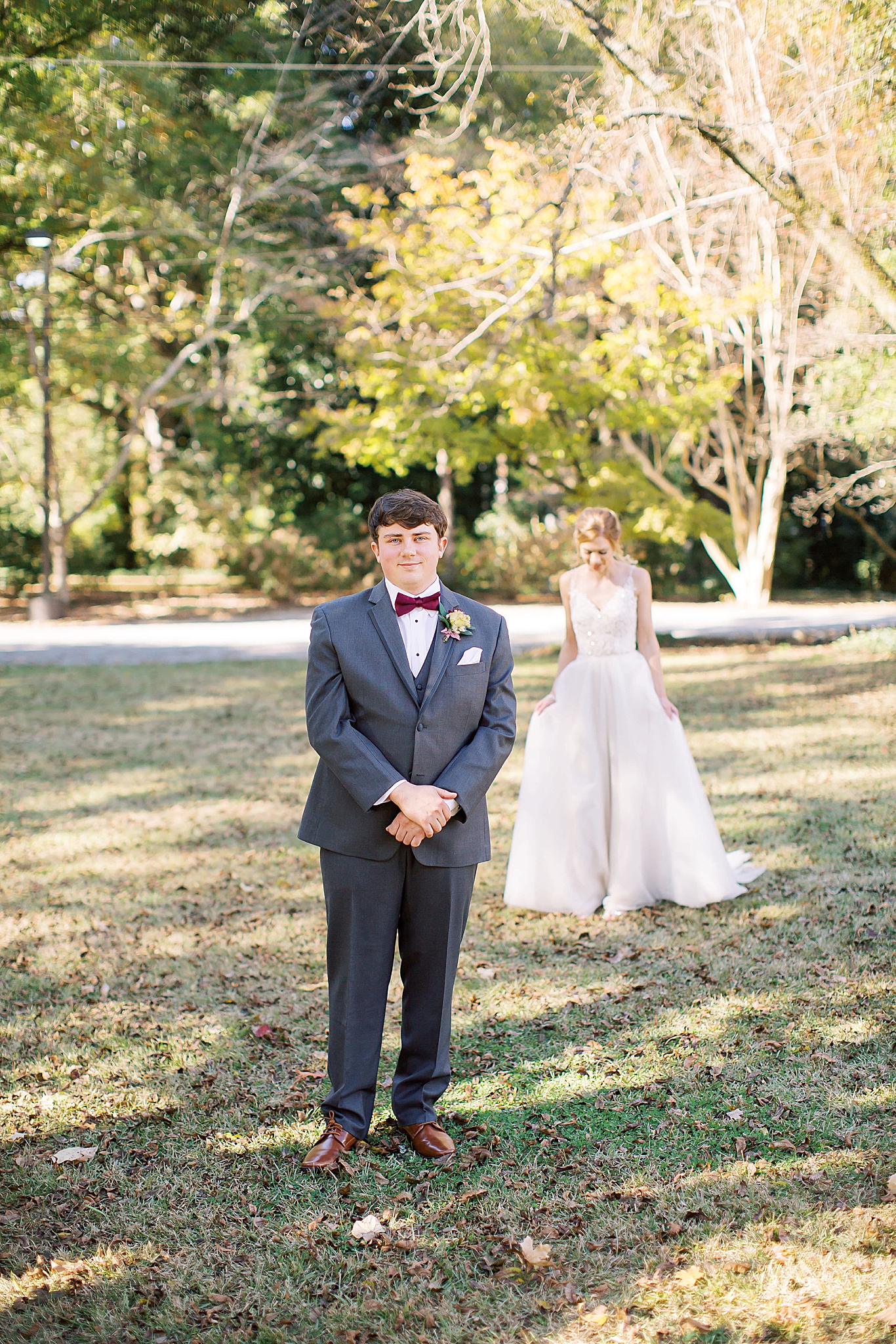 first look during Concord NC wedding day