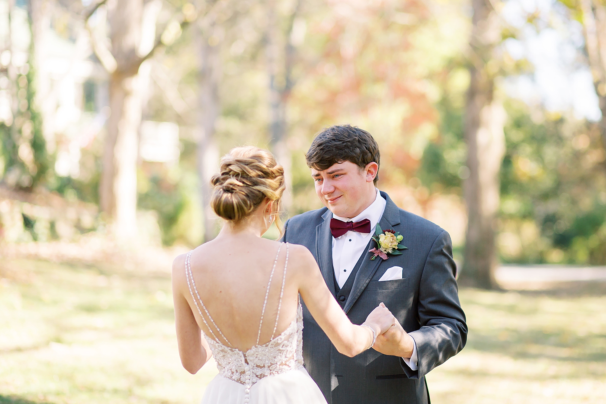 first look during Concord NC wedding day