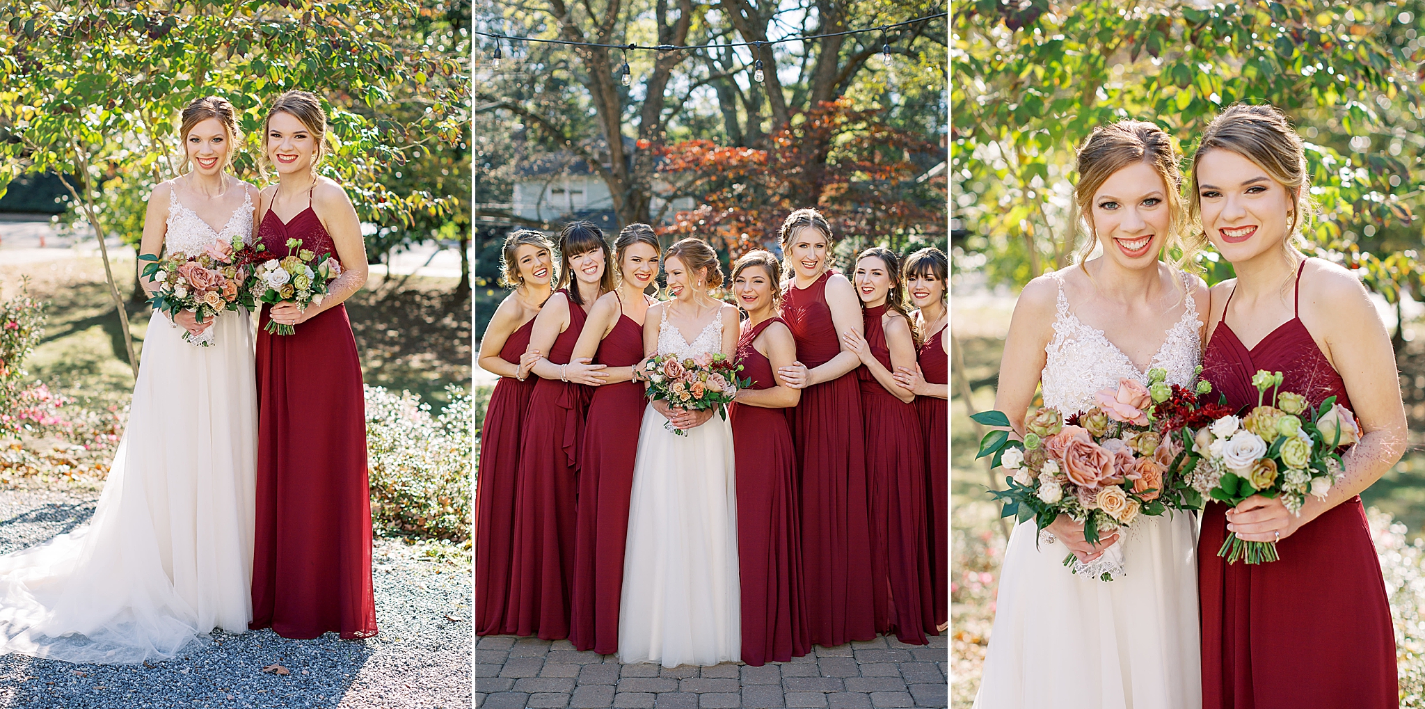 portraits of wedding party in Concord NC