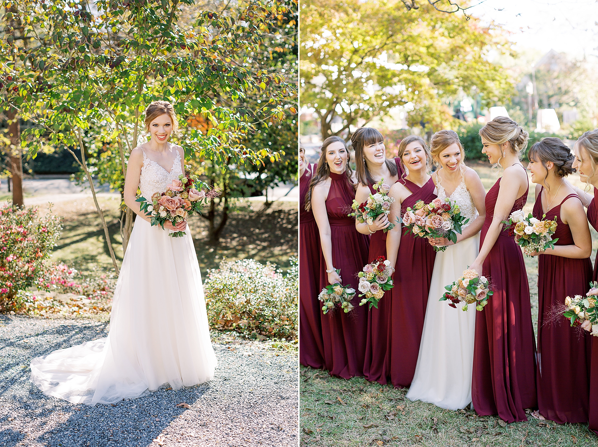 portraits of wedding party in Concord NC