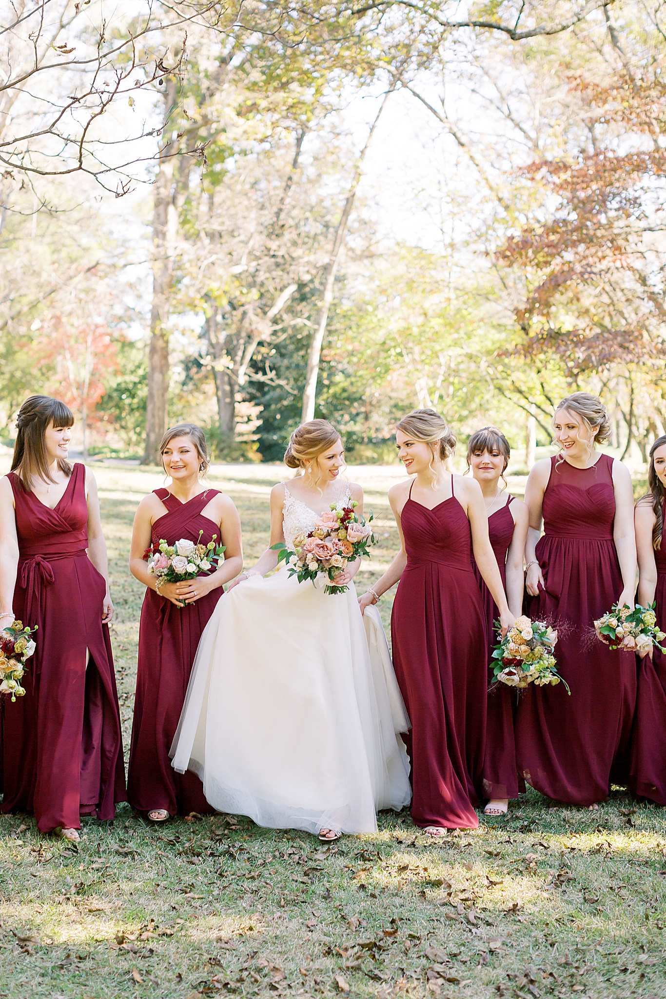 portraits of wedding party in Concord NC