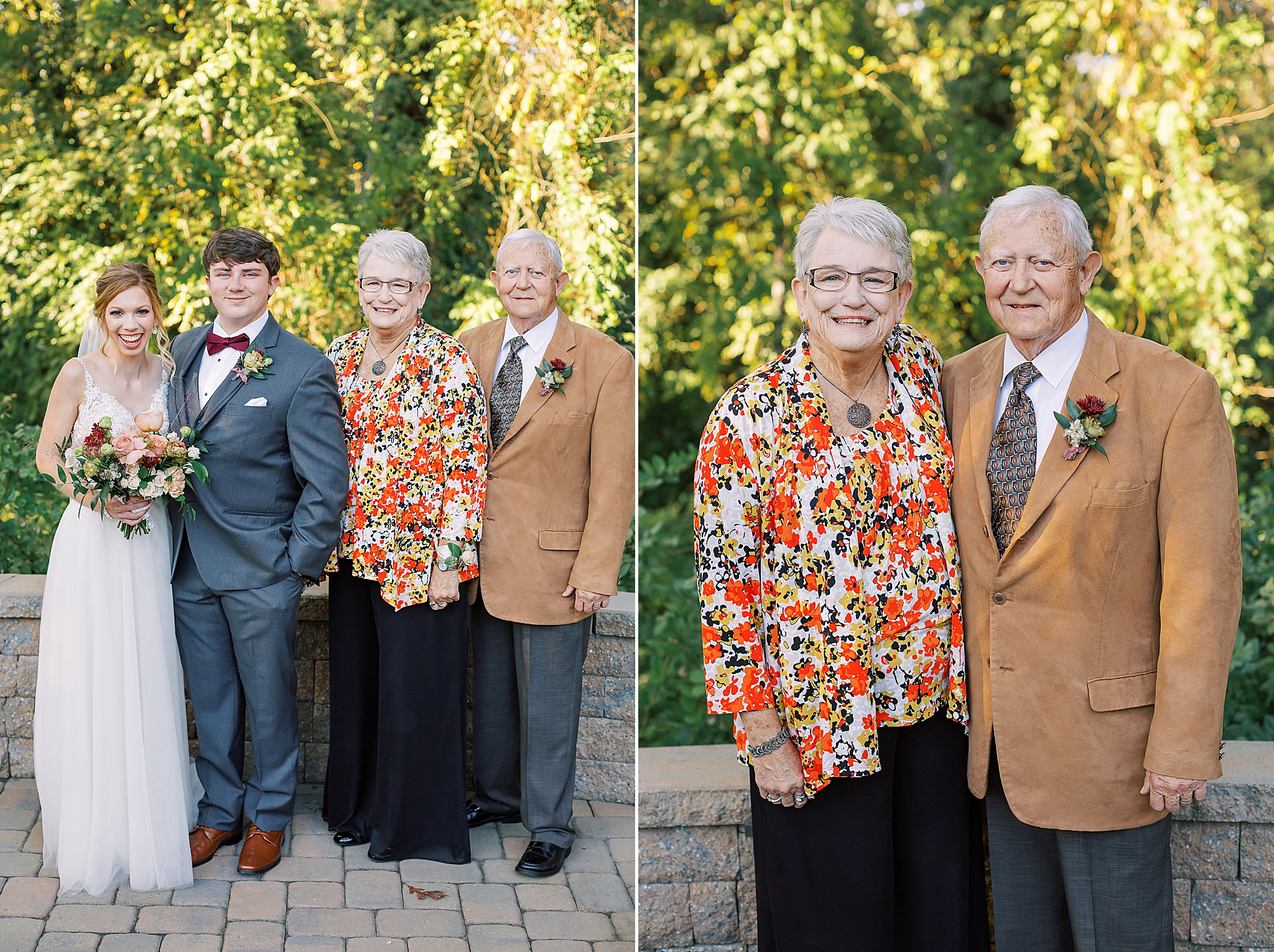 family portraits during NC wedding