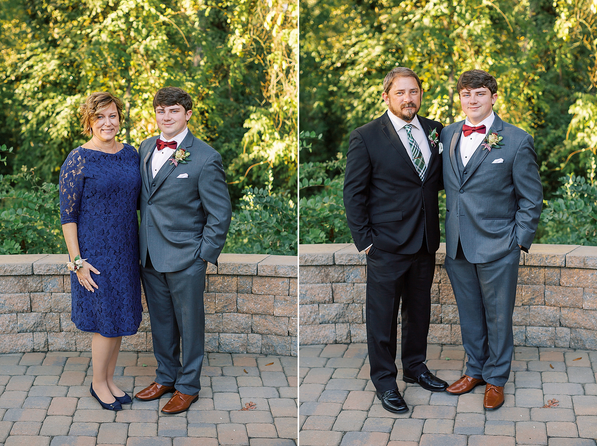 family portraits during NC wedding