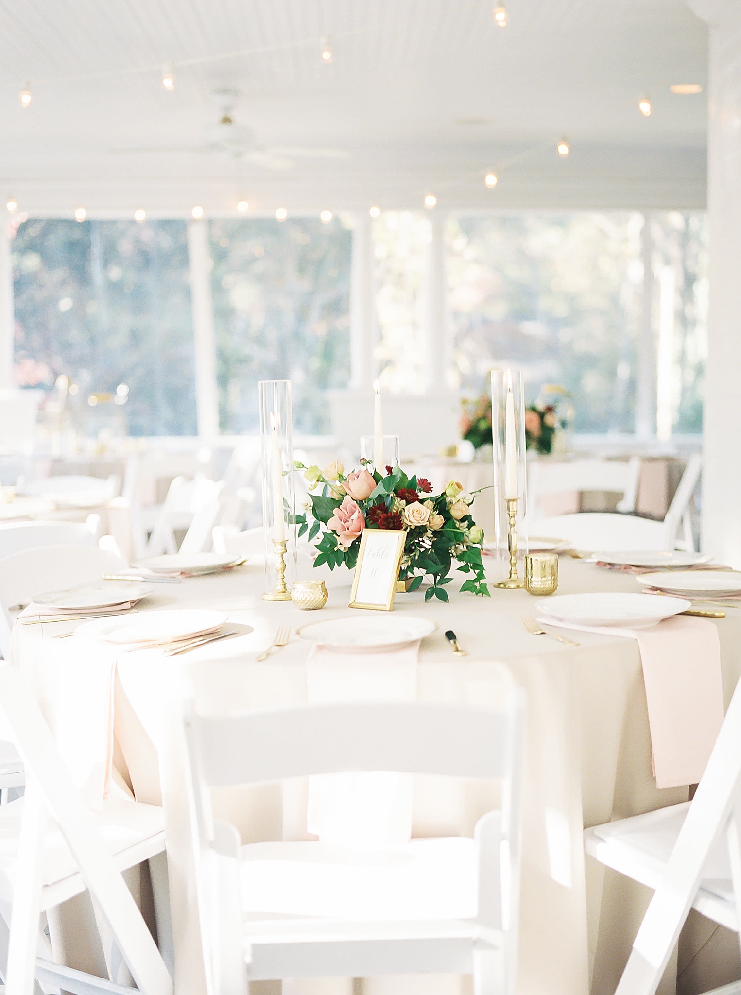 fall wedding reception at Ritchie Hill in Concord NC