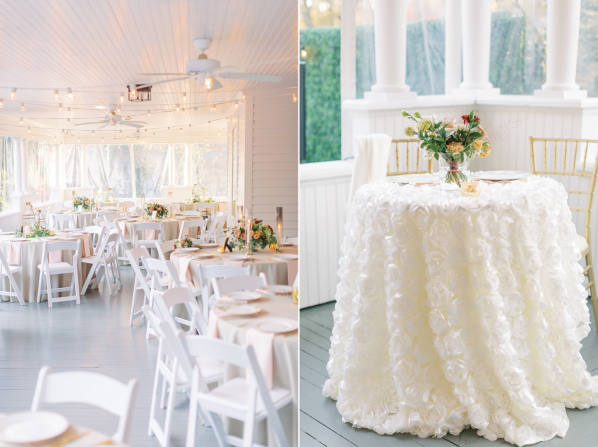fall wedding reception at Ritchie Hill in Concord NC