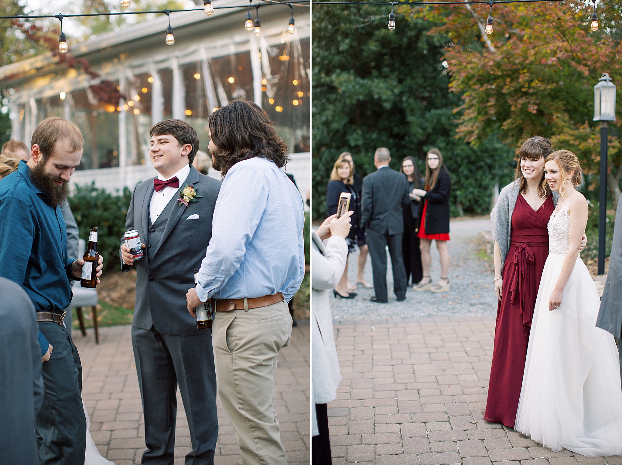 wedding reception on patio in Concord NC