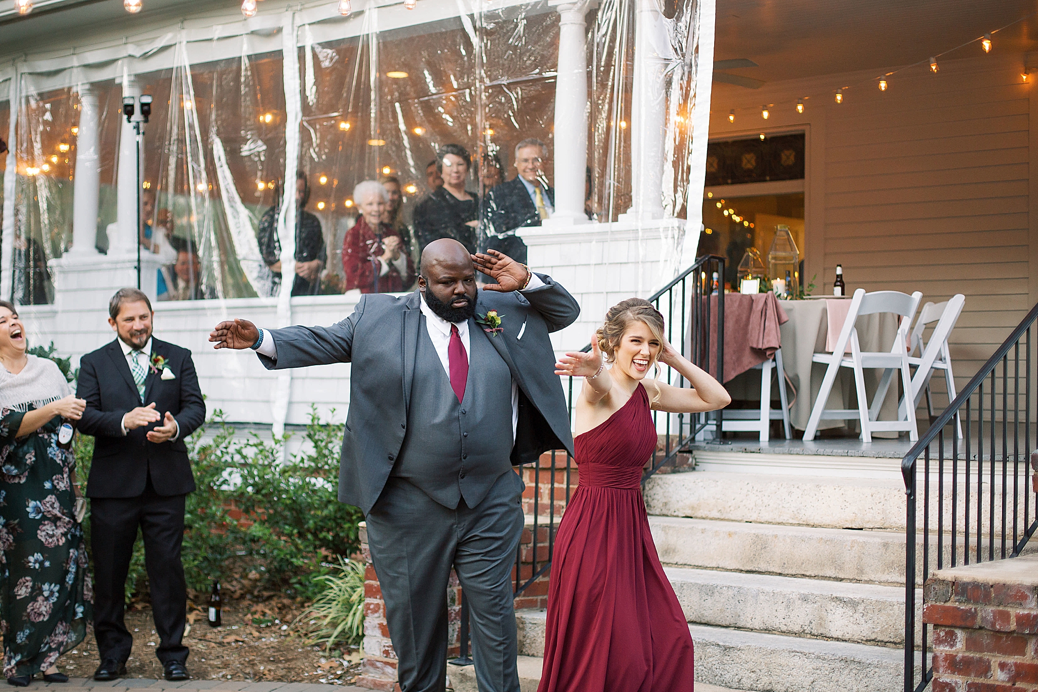 wedding reception on patio in Concord NC
