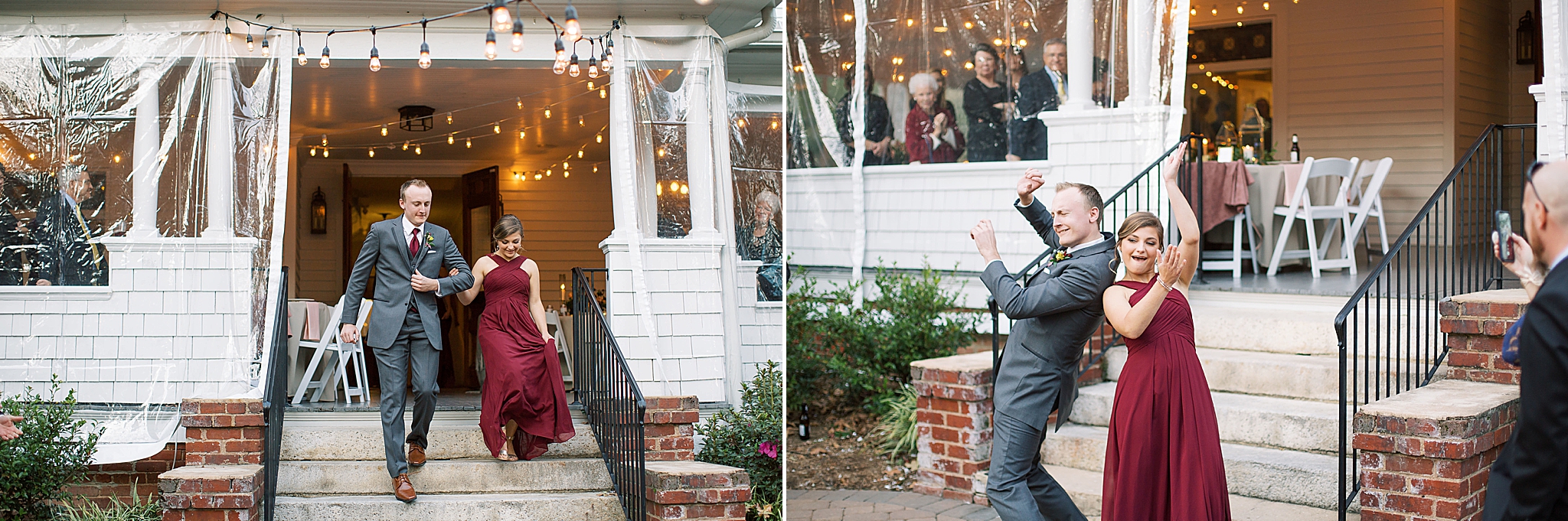 wedding reception on patio in Concord NC