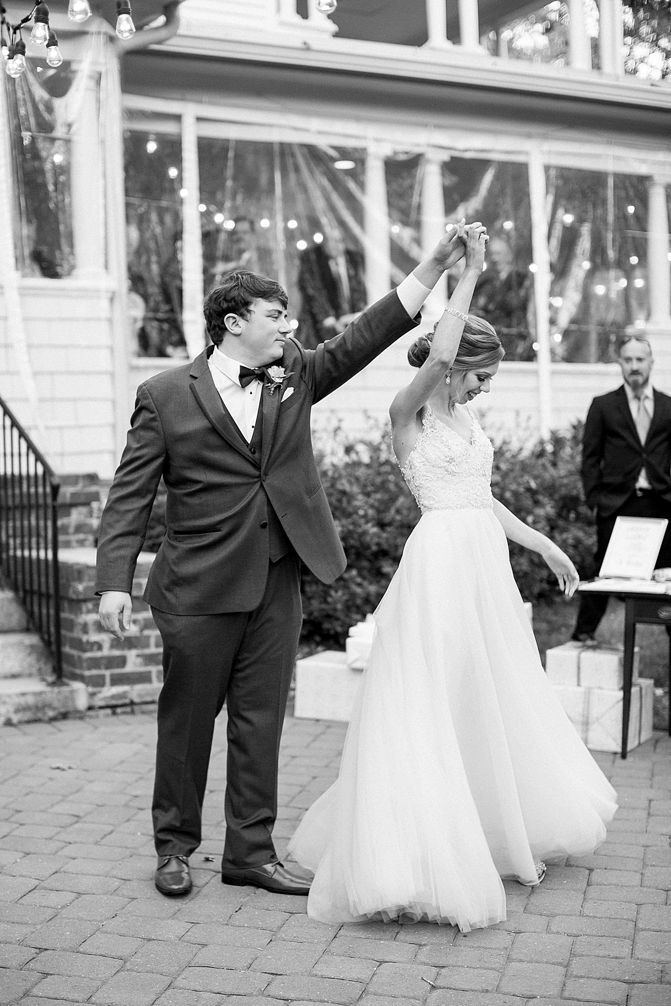 wedding reception on patio in Concord NC