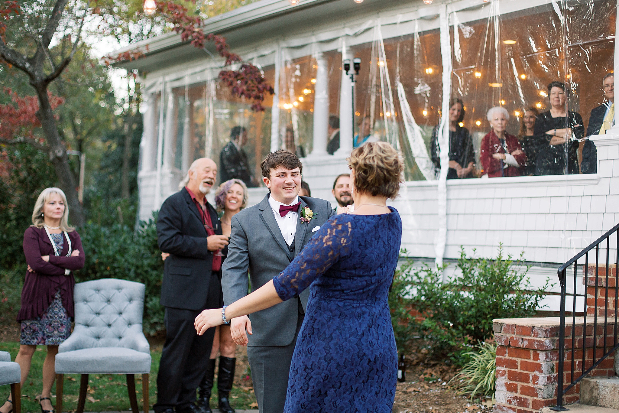wedding reception on patio in Concord NC