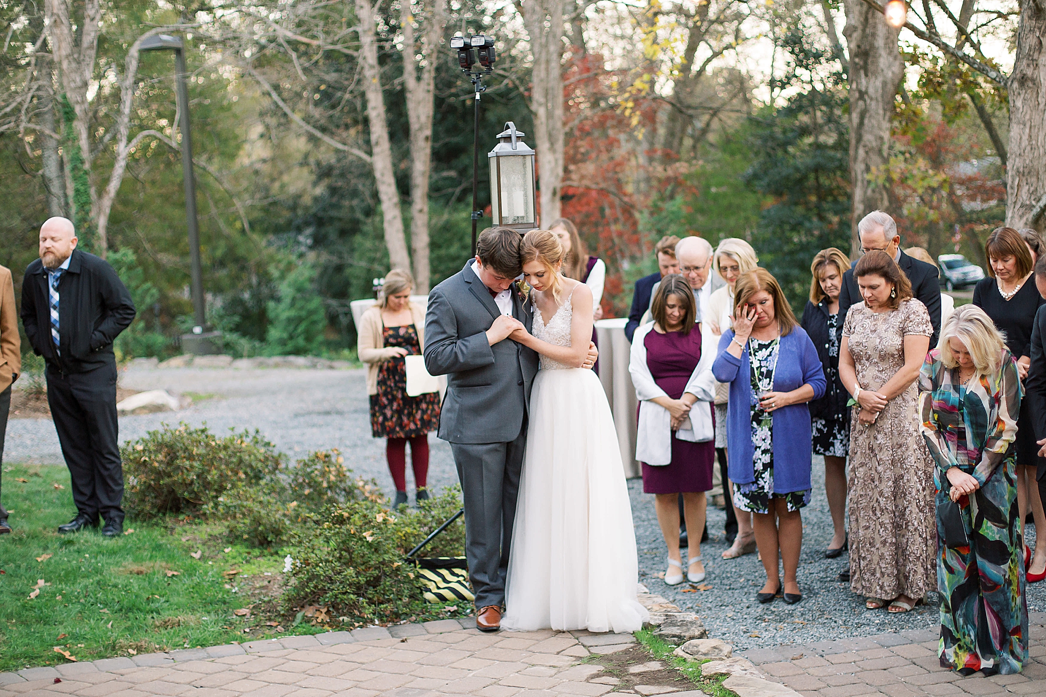 wedding reception on patio in Concord NC