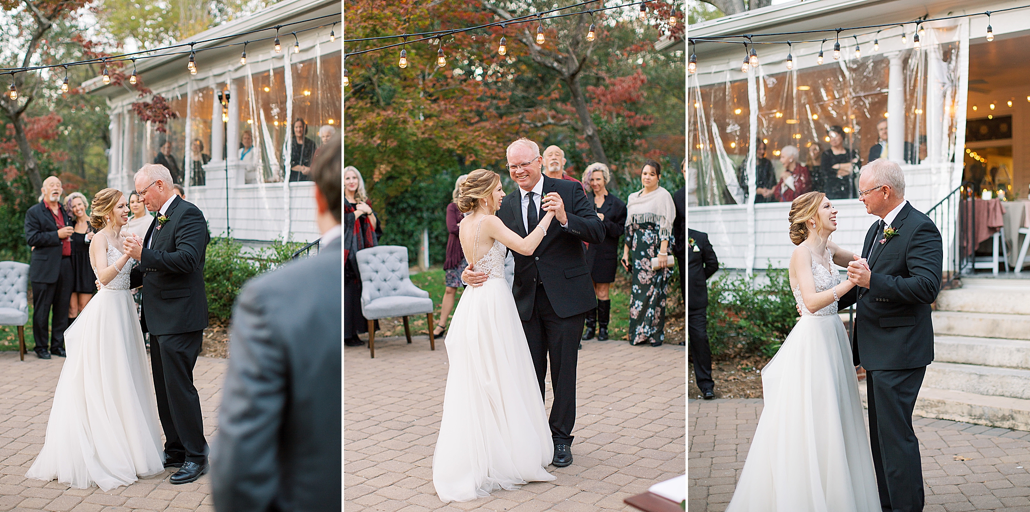 wedding reception on patio in Concord NC