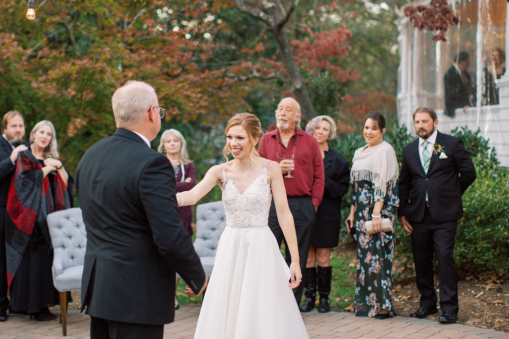 wedding reception on patio in Concord NC