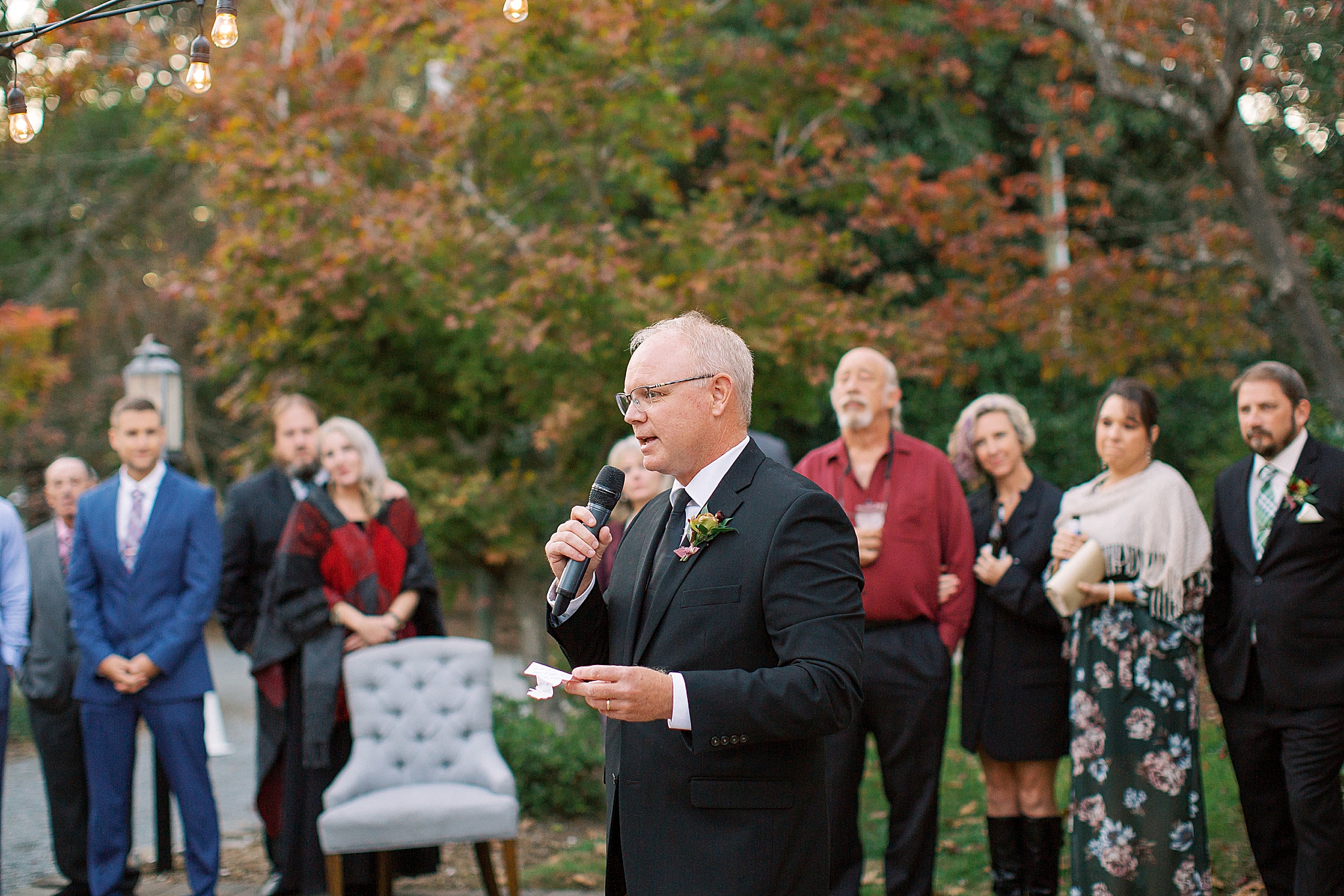 wedding reception on patio in Concord NC