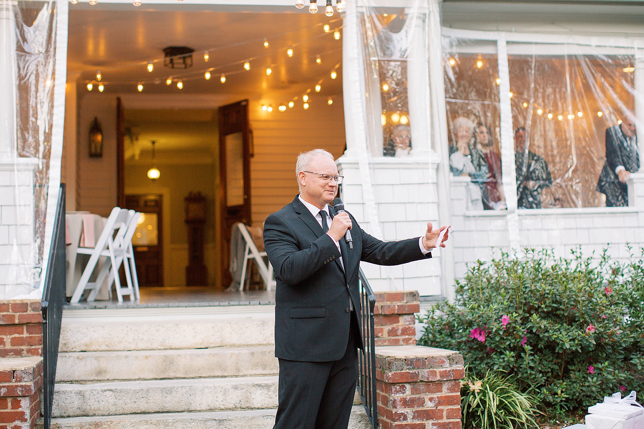 wedding reception on patio in Concord NC