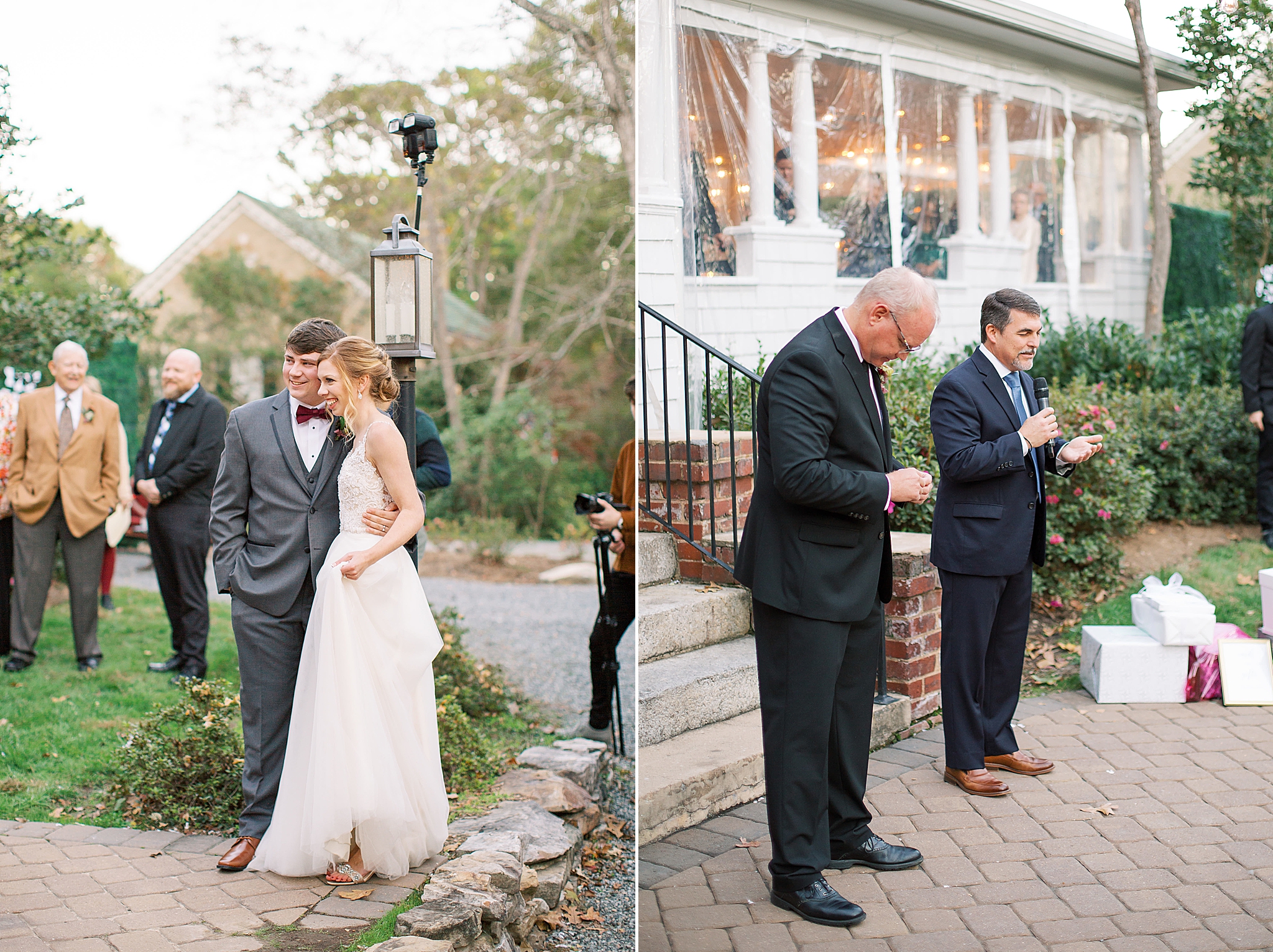 wedding reception on patio in Concord NC