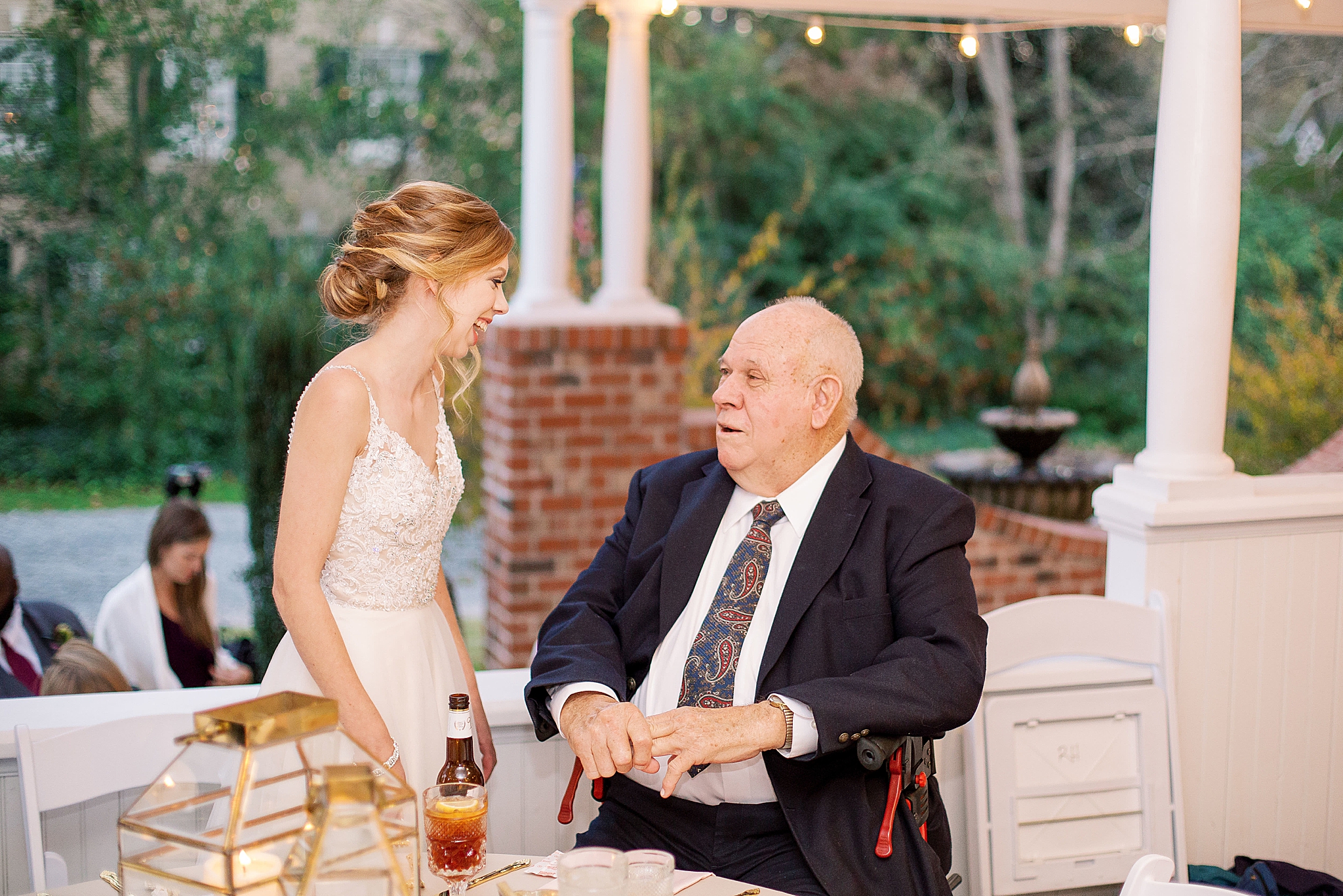 wedding reception on patio in Concord NC