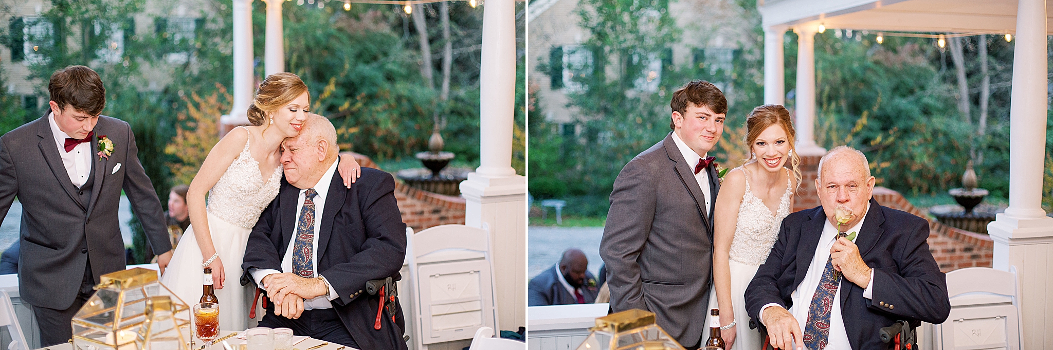 wedding reception on patio in Concord NC
