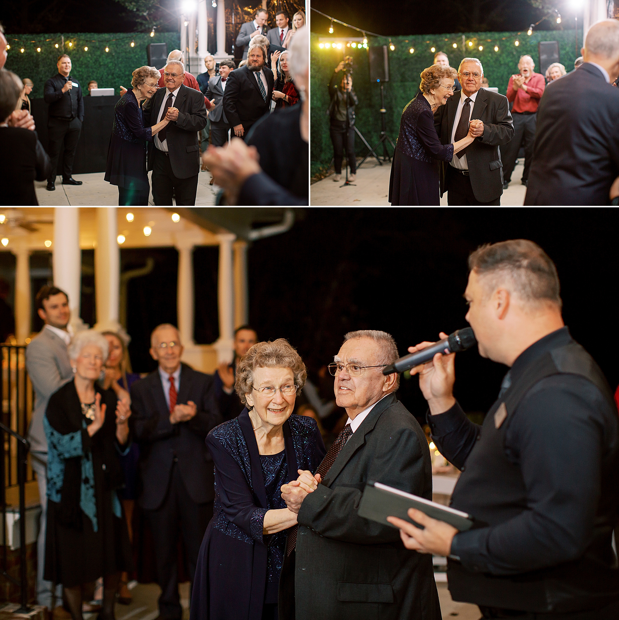 wedding reception on patio in Concord NC