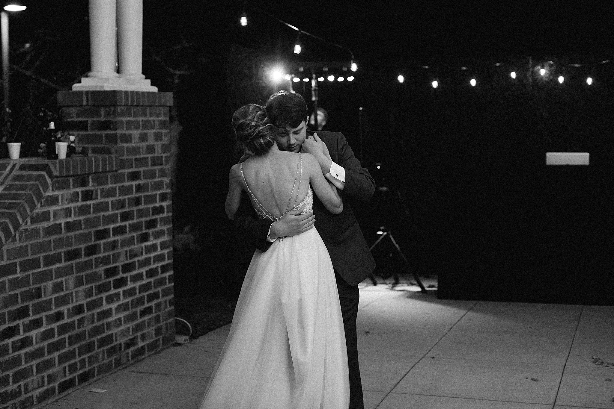 wedding reception on patio in Concord NC