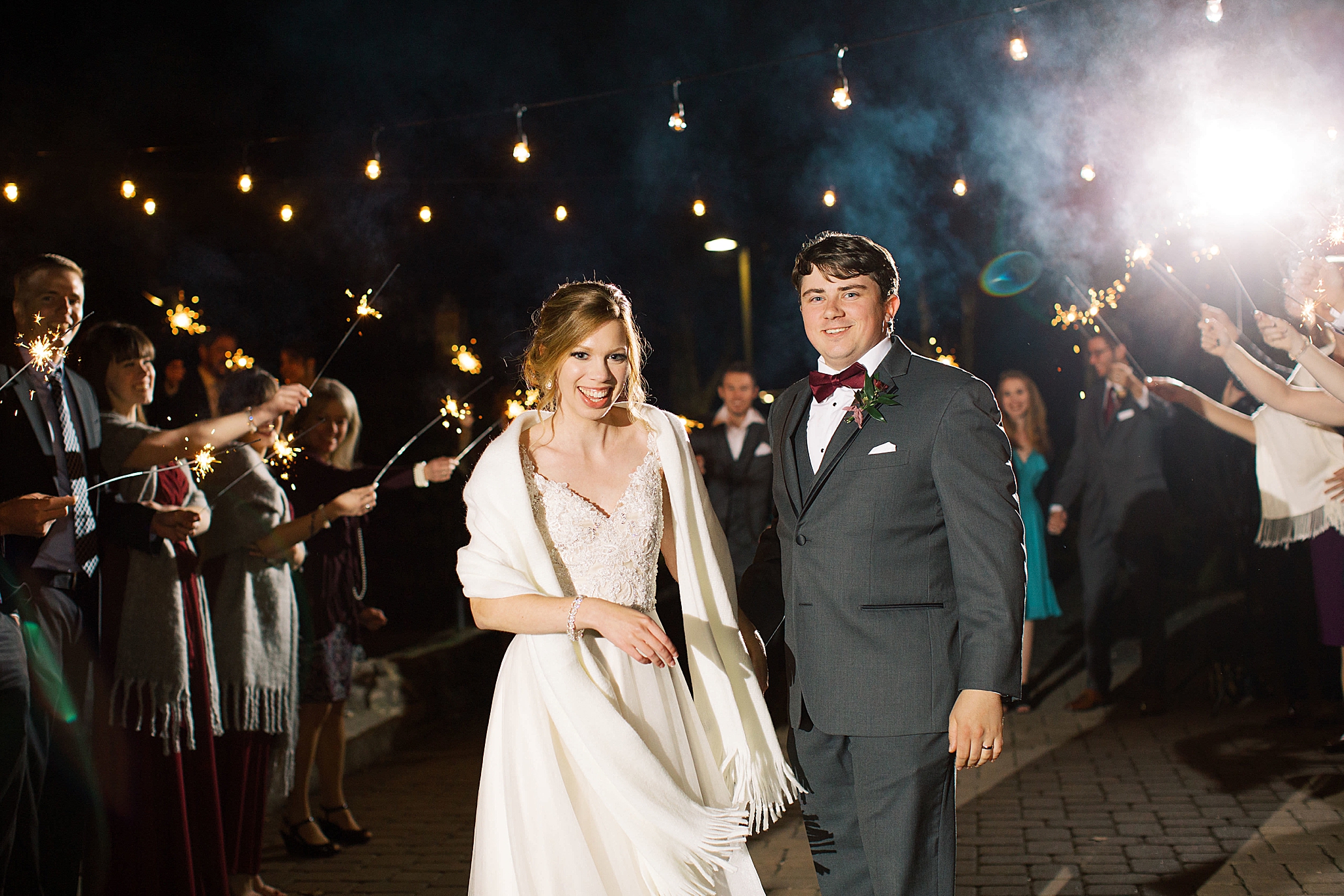 wedding reception on patio in Concord NC