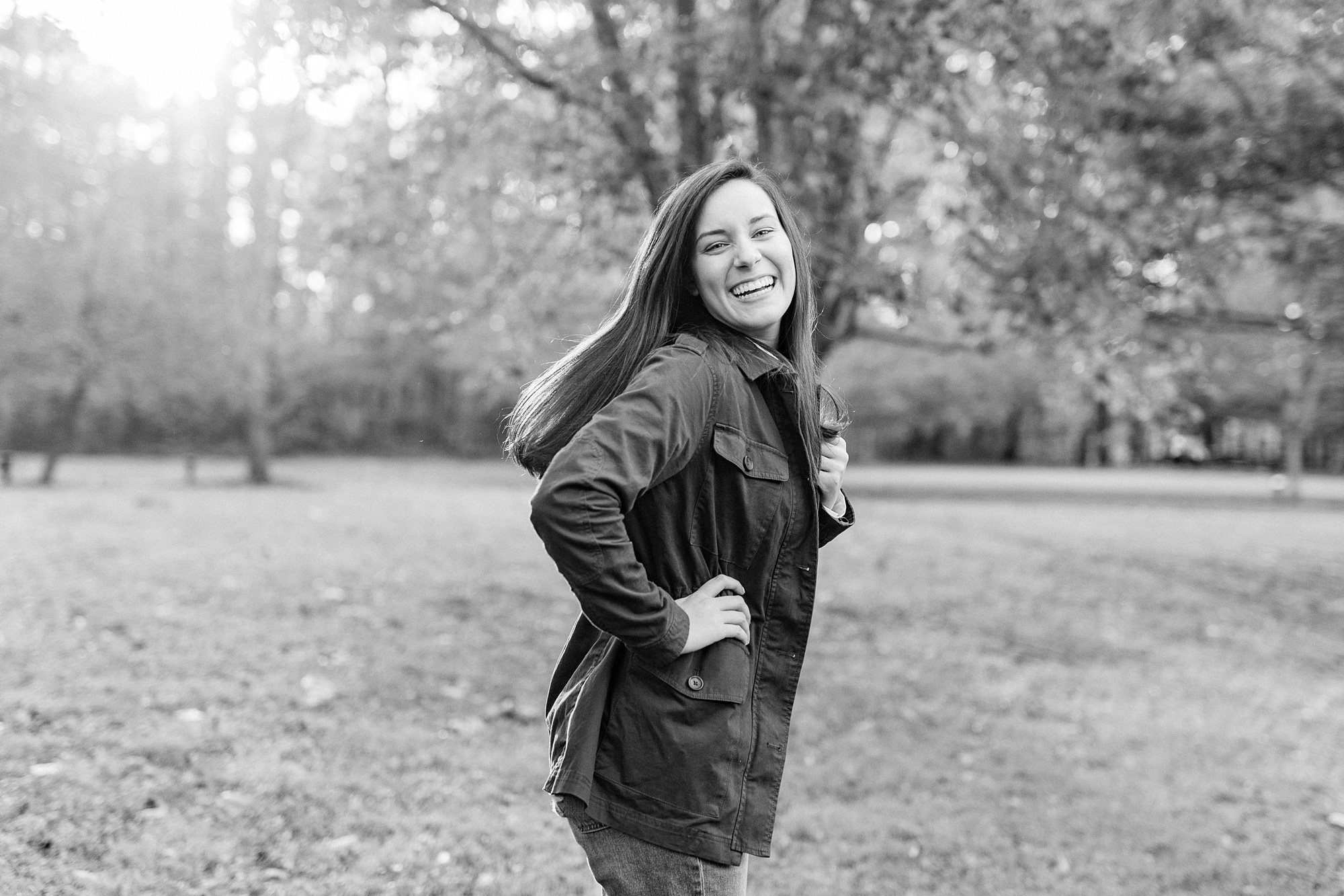senior laughs during photos at Sloan Park