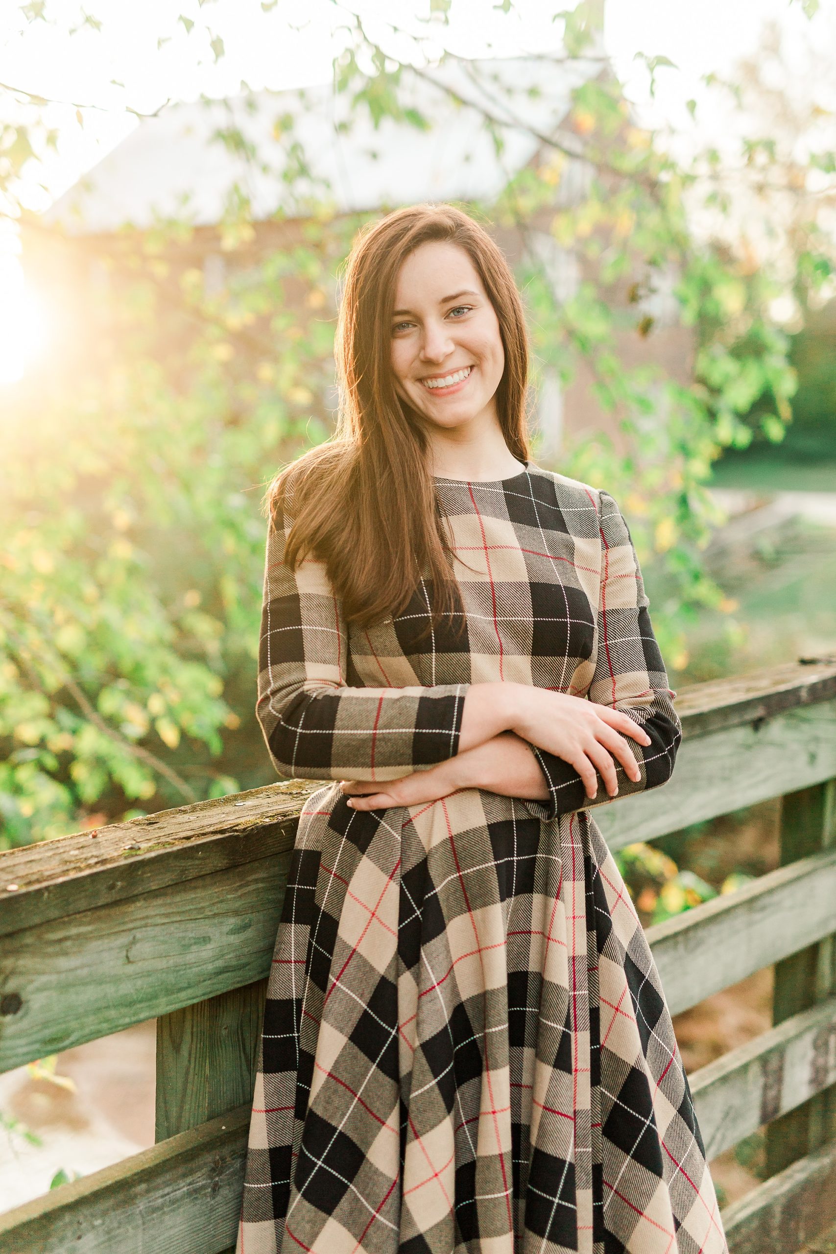Sloan Park senior portraits on bridge