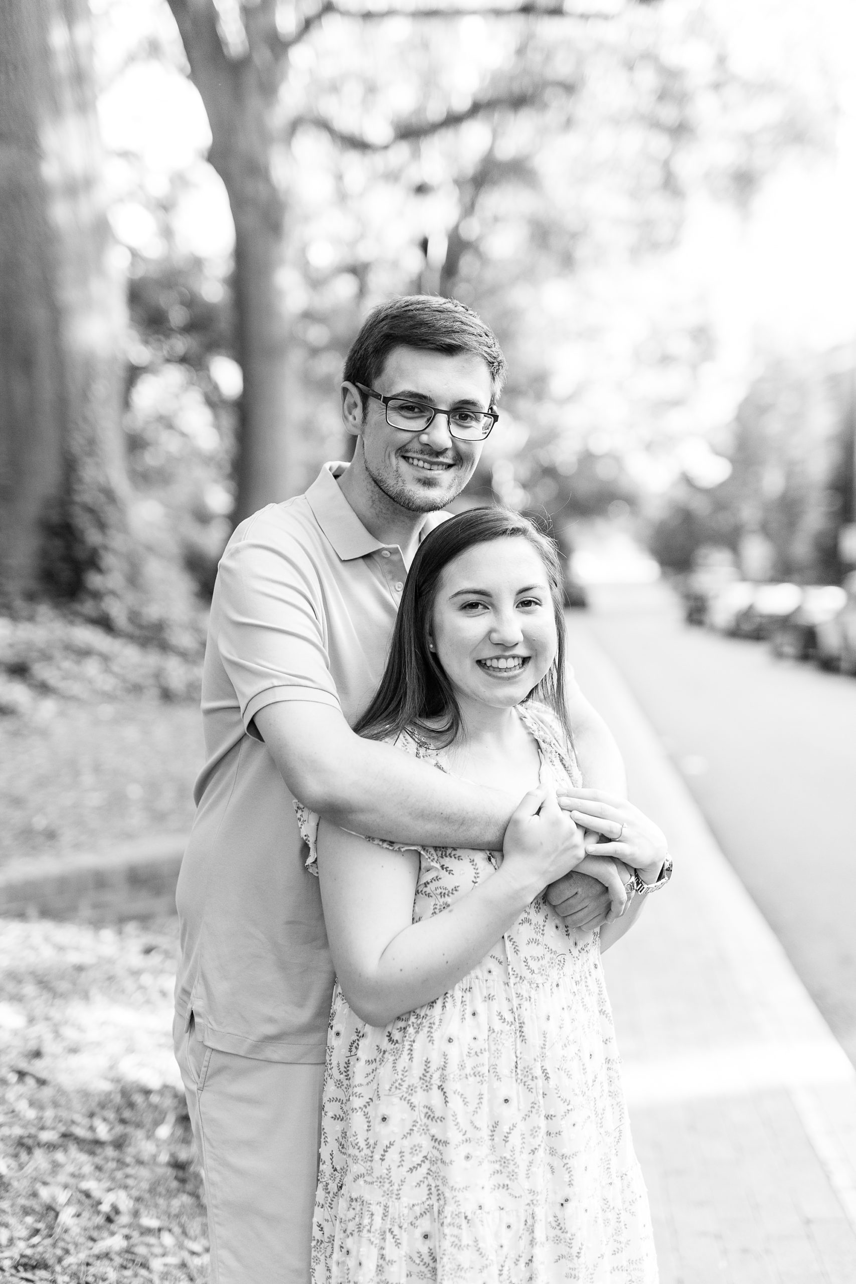 couple walks through Fourth Ward Park